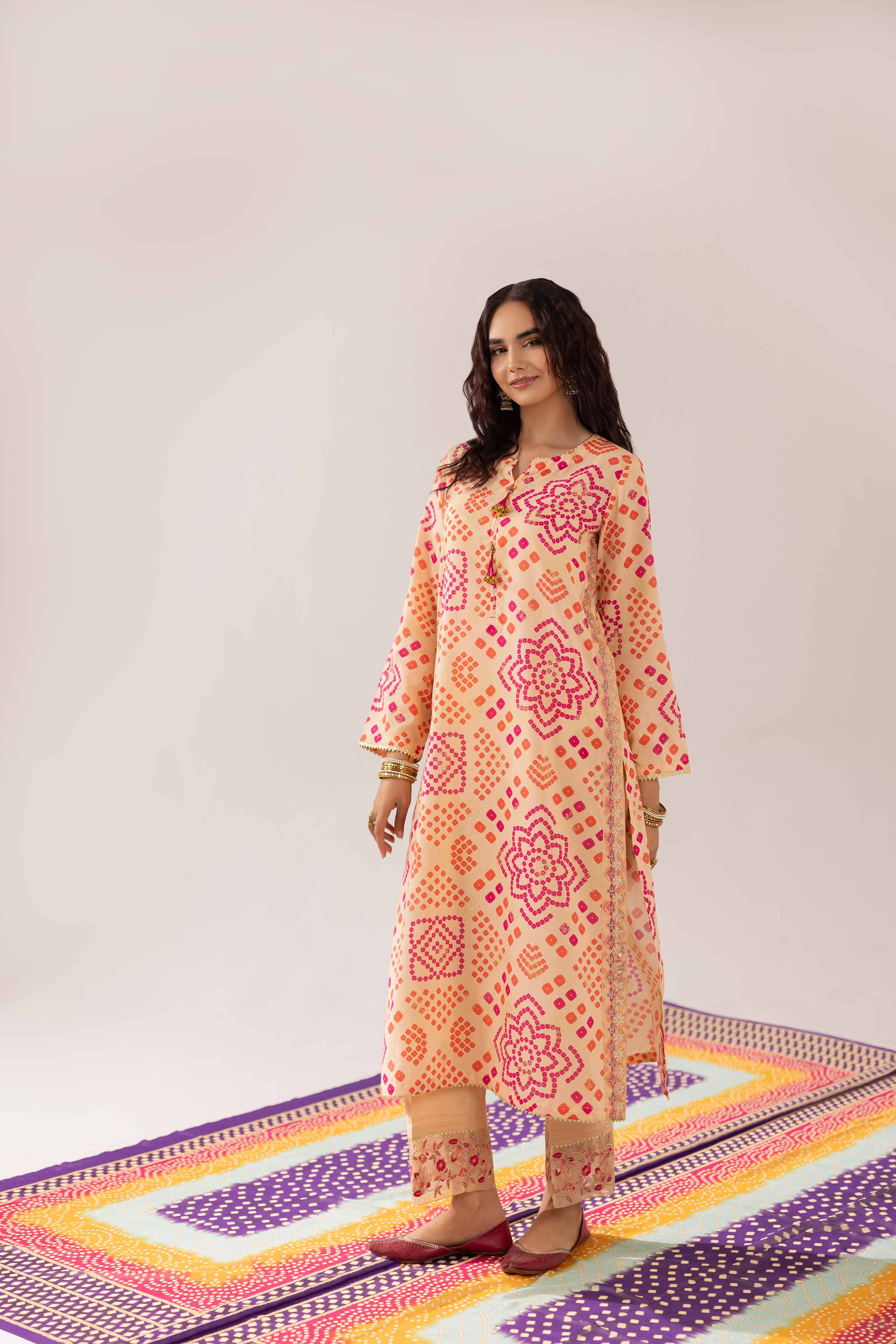 2 Piece - Printed Embroidered Suit -PE25-72 - Image 4