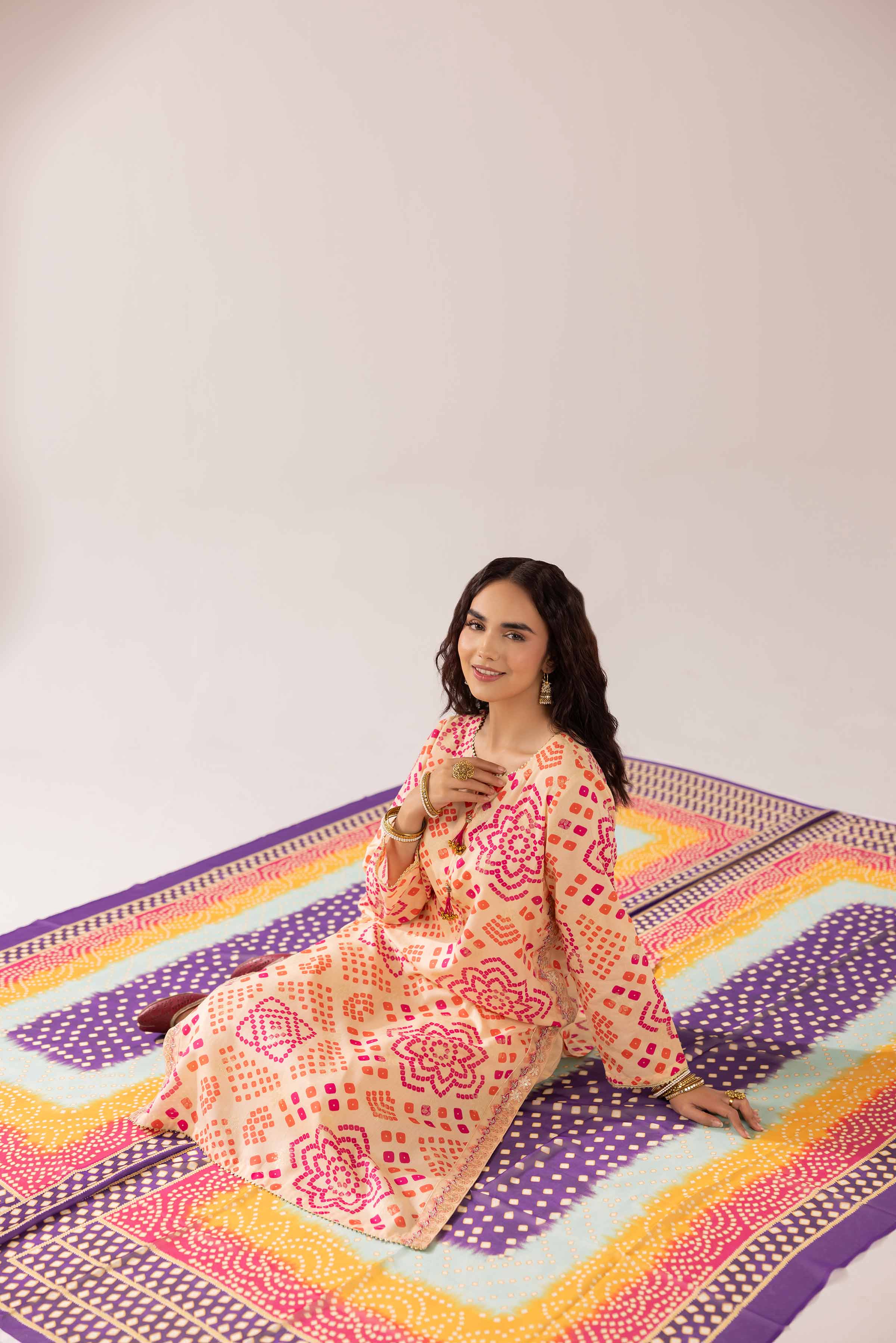 2 Piece - Printed Embroidered Suit -PE25-72 - Image 6
