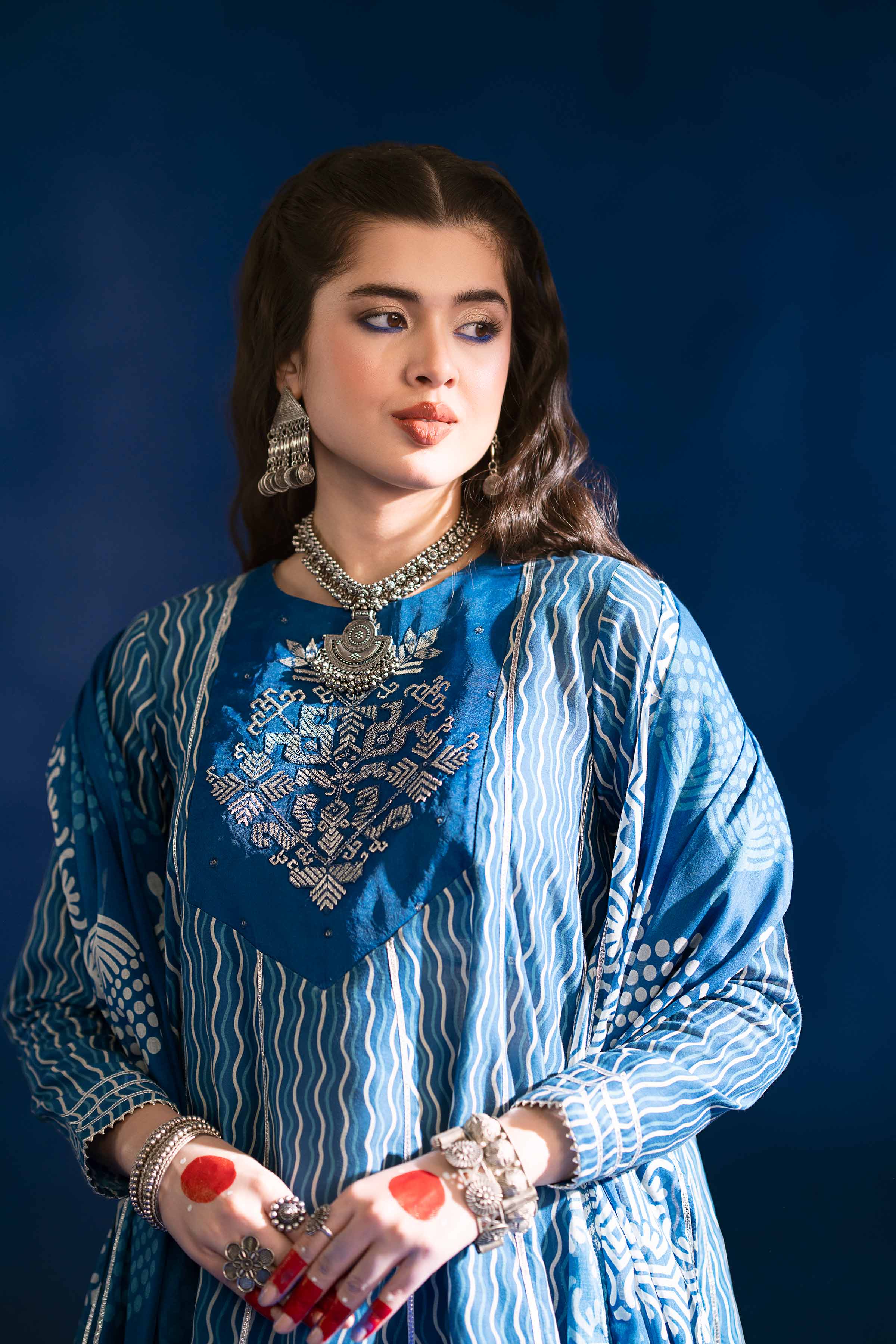 3 Piece - Printed Embroidered Suit - PE25-96 - Image 7