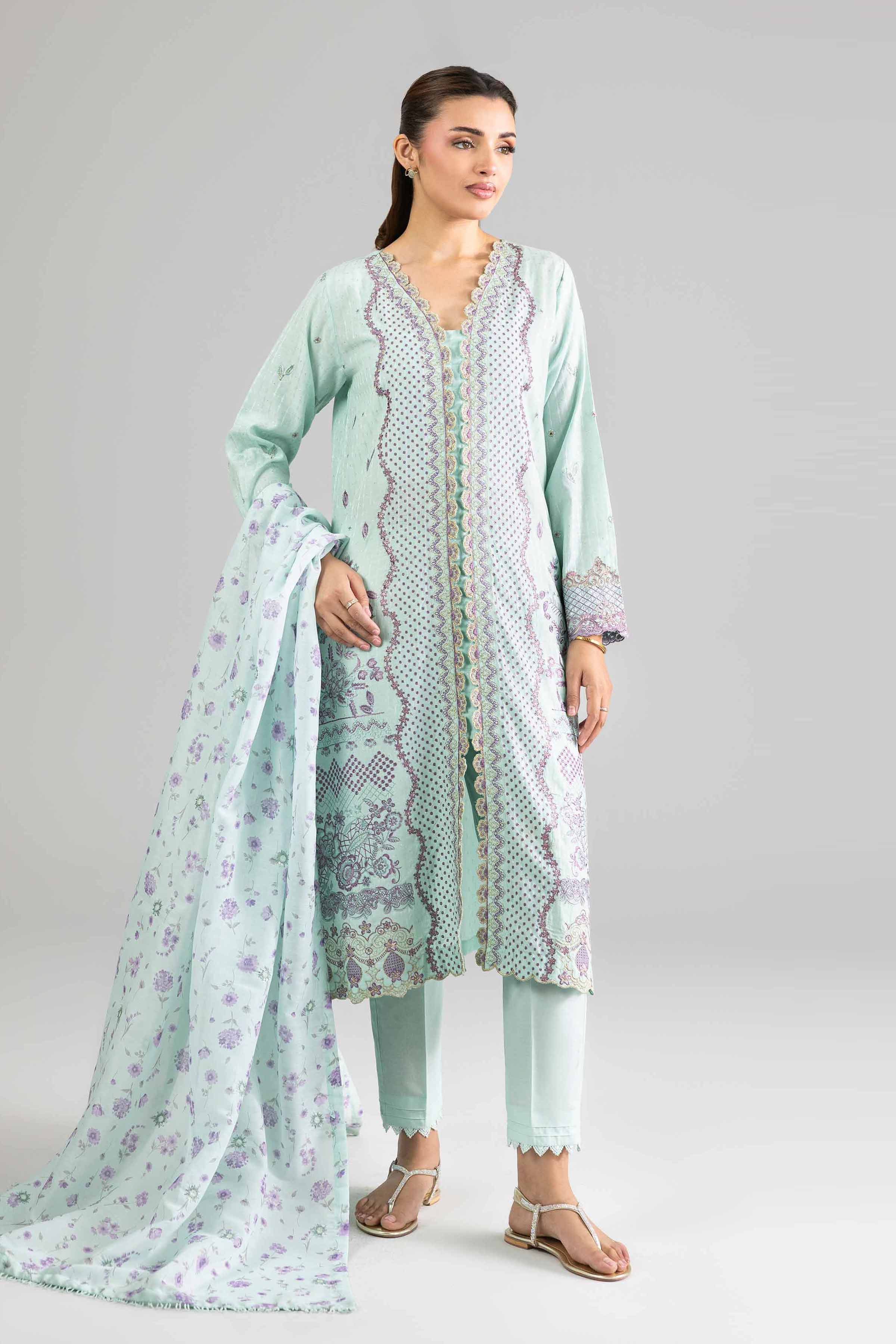 3 Piece - Embroidered Suit - PE26-114 - Image 5