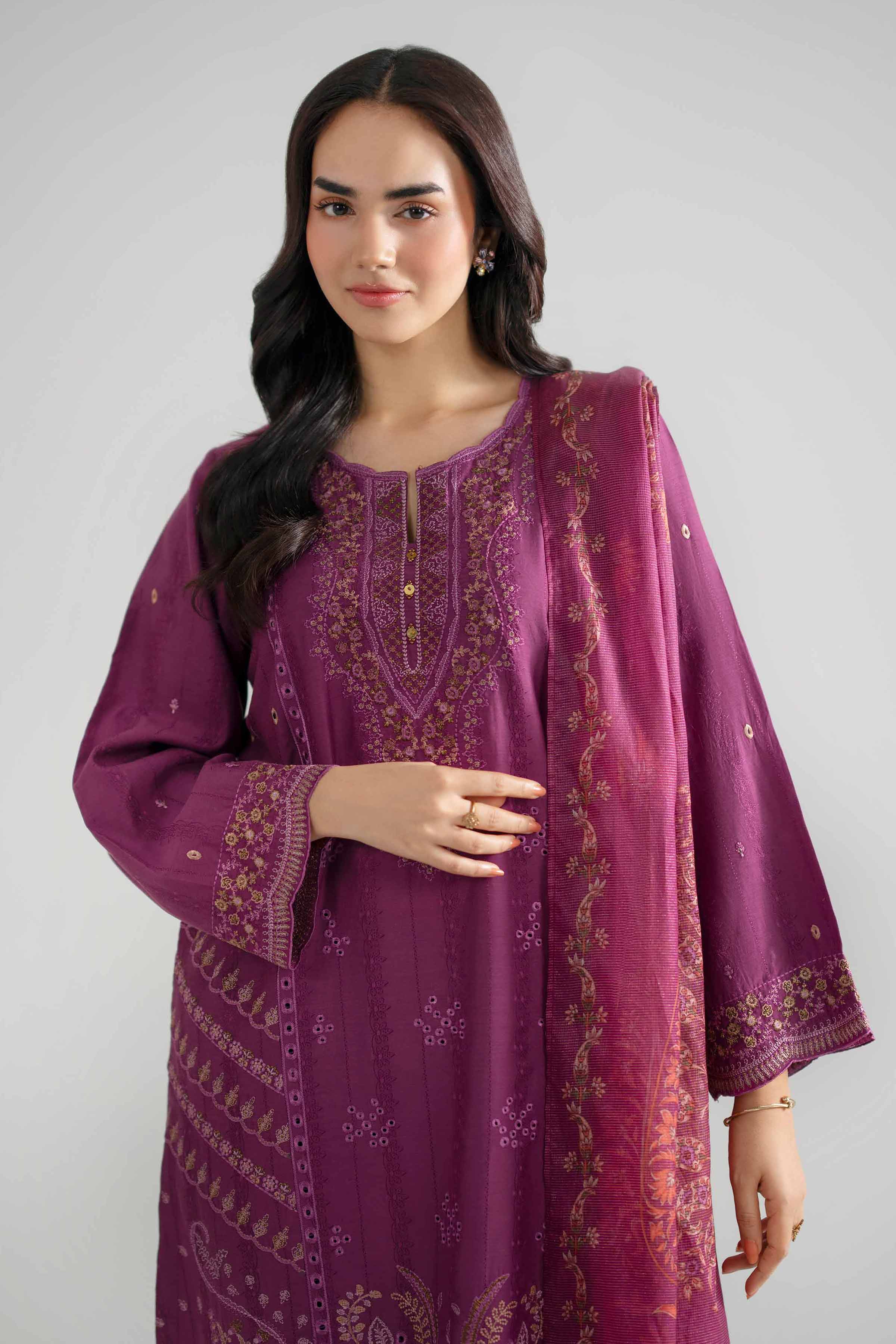 3 Piece - Embroidered Suit - PE26-119 - Image 6
