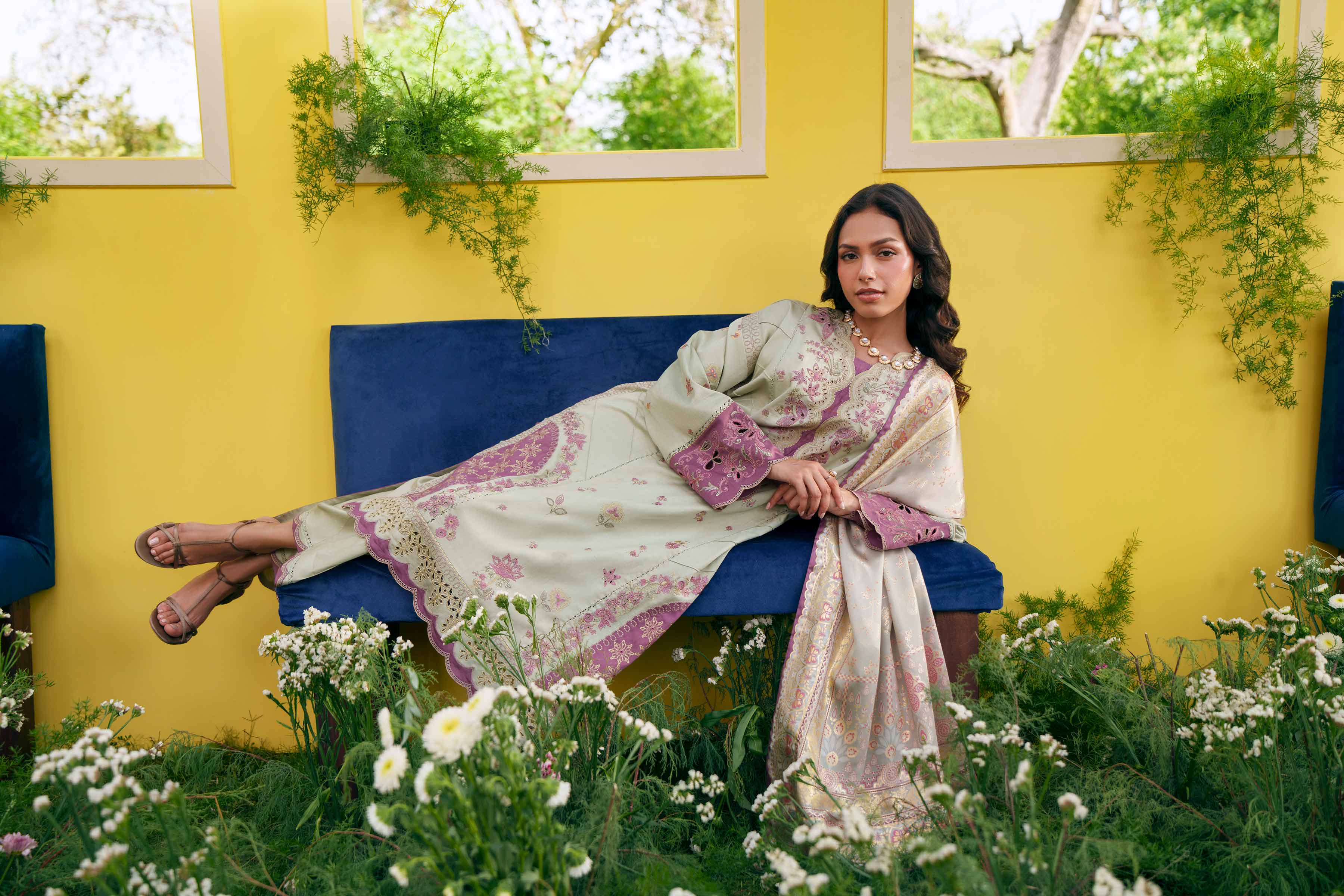 3 Piece - Embroidered Suit - PE26-126 - Image 11