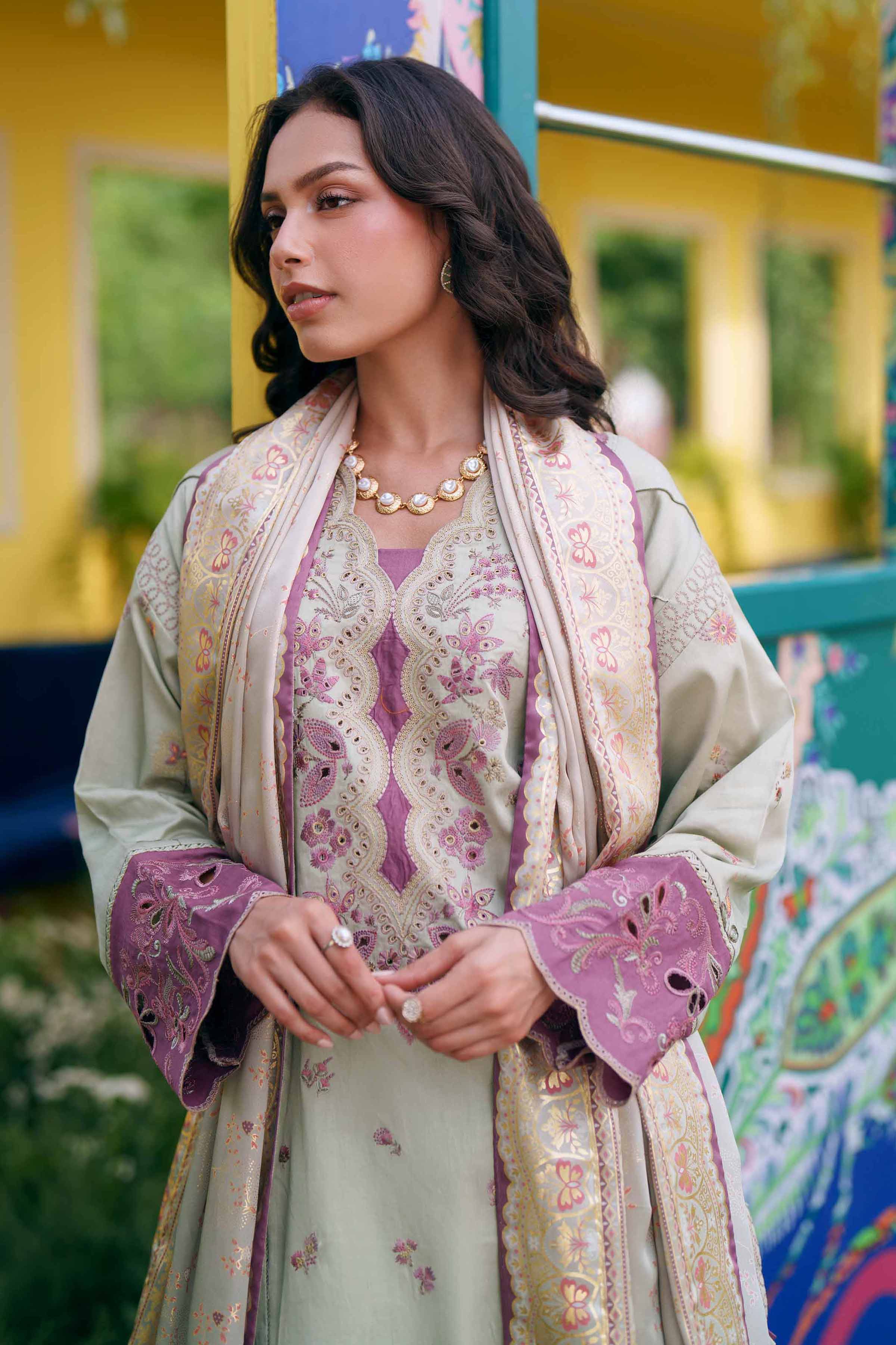 3 Piece - Embroidered Suit - PE26-126 - Image 2