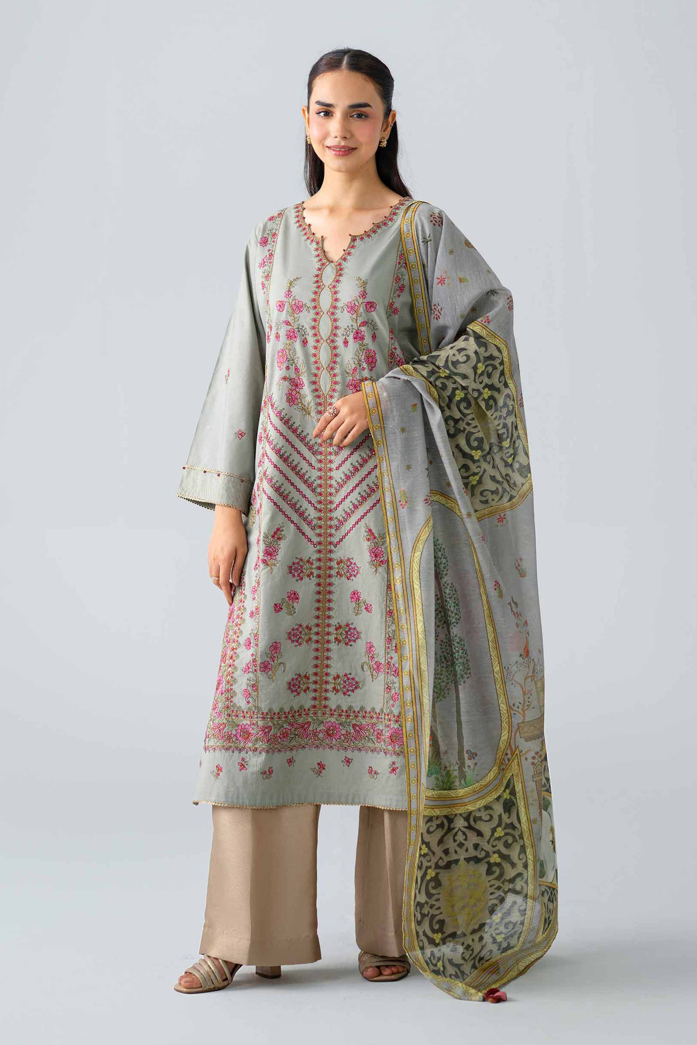 2 Piece - Embroidered Suit - PE26-145 - Image 2