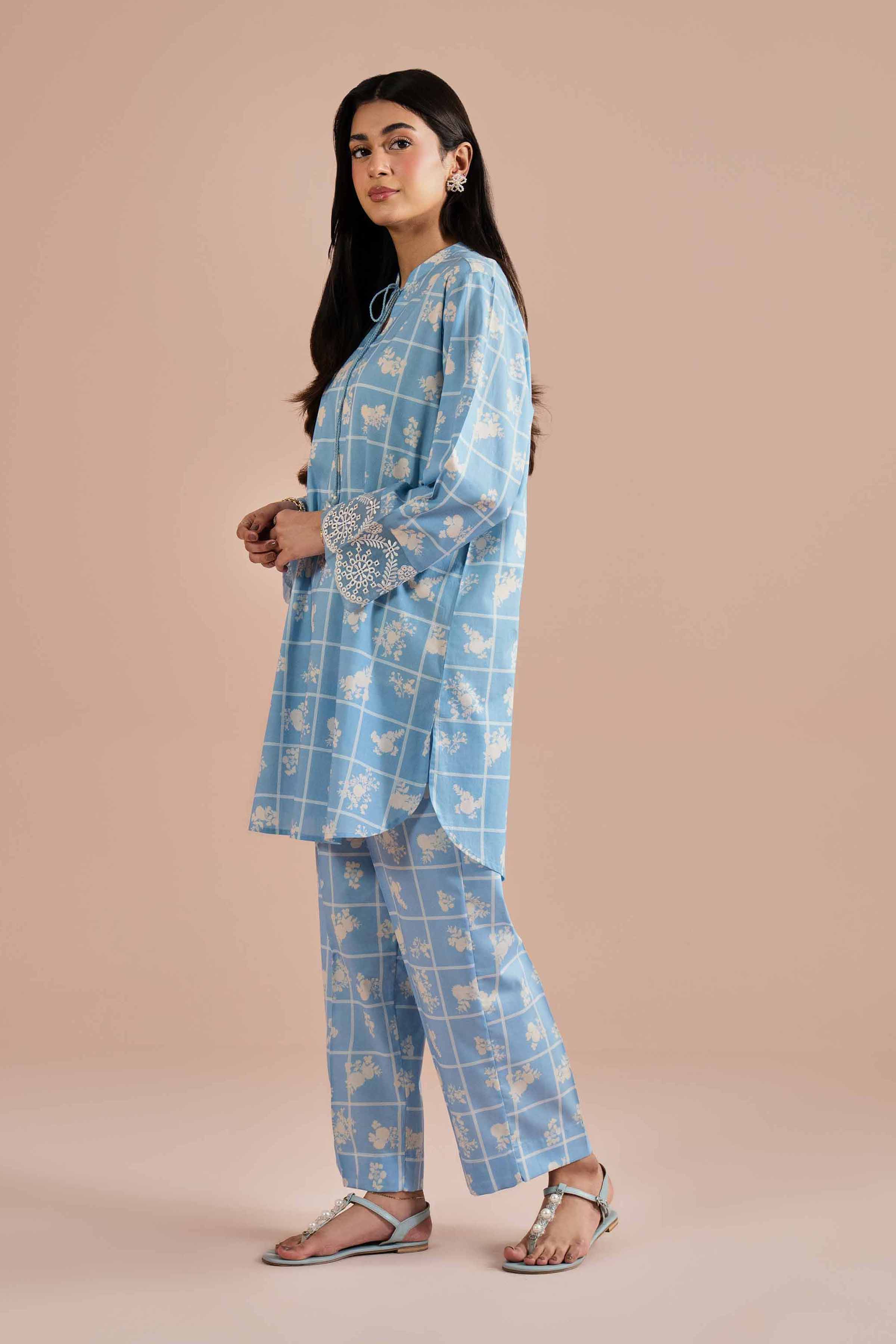 2 Piece - Printed Embroidered Suit - PE26-204 - Image 2