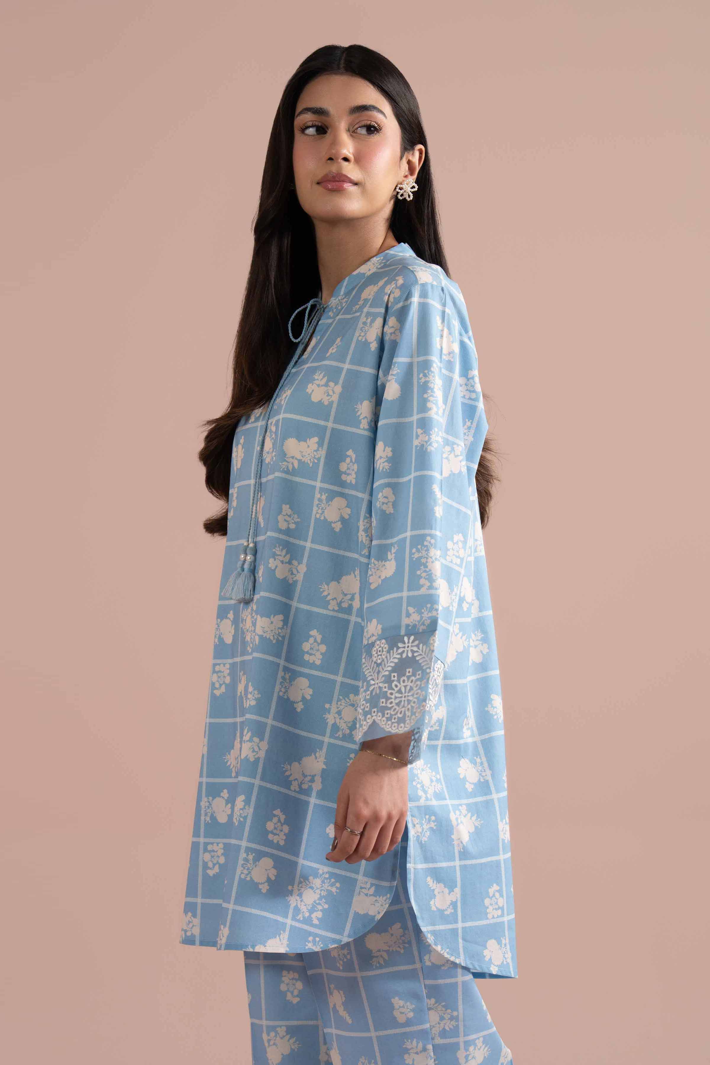 2 Piece - Printed Embroidered Suit - PE26-204 - Image 5