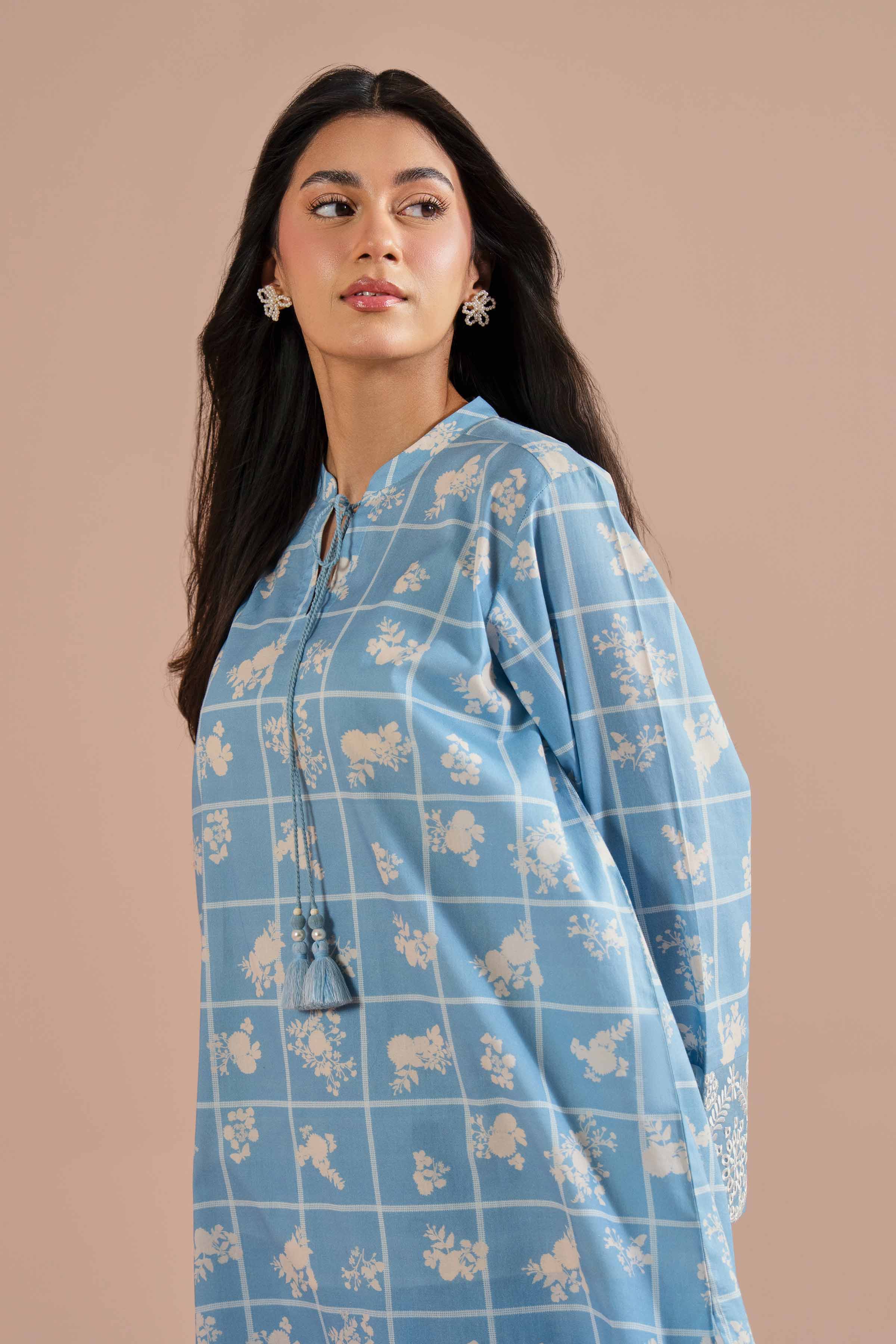 2 Piece - Printed Embroidered Suit - PE26-204 - Image 6