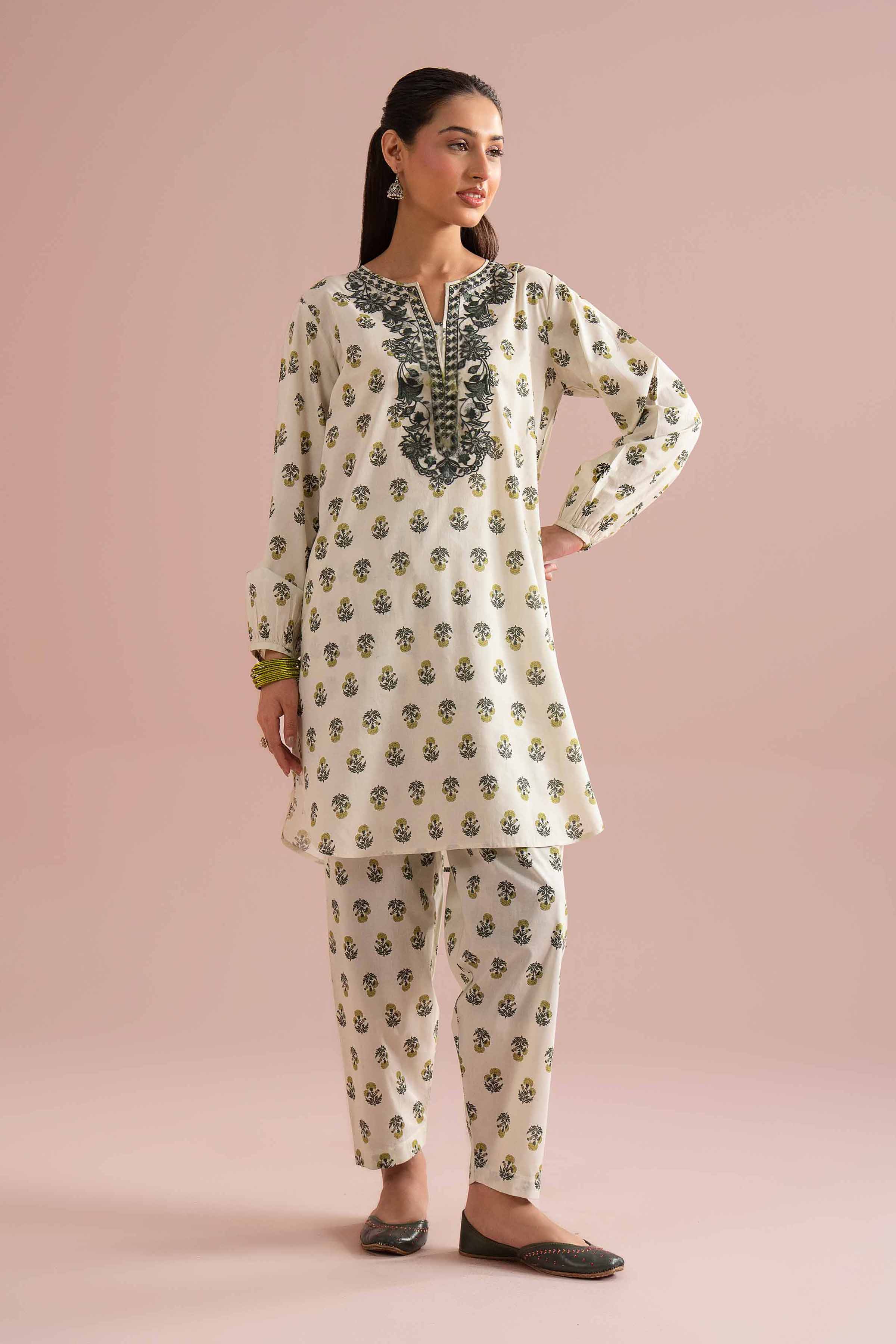 2 Piece - Printed Embroidered Suit - PE26-215 - Image 6