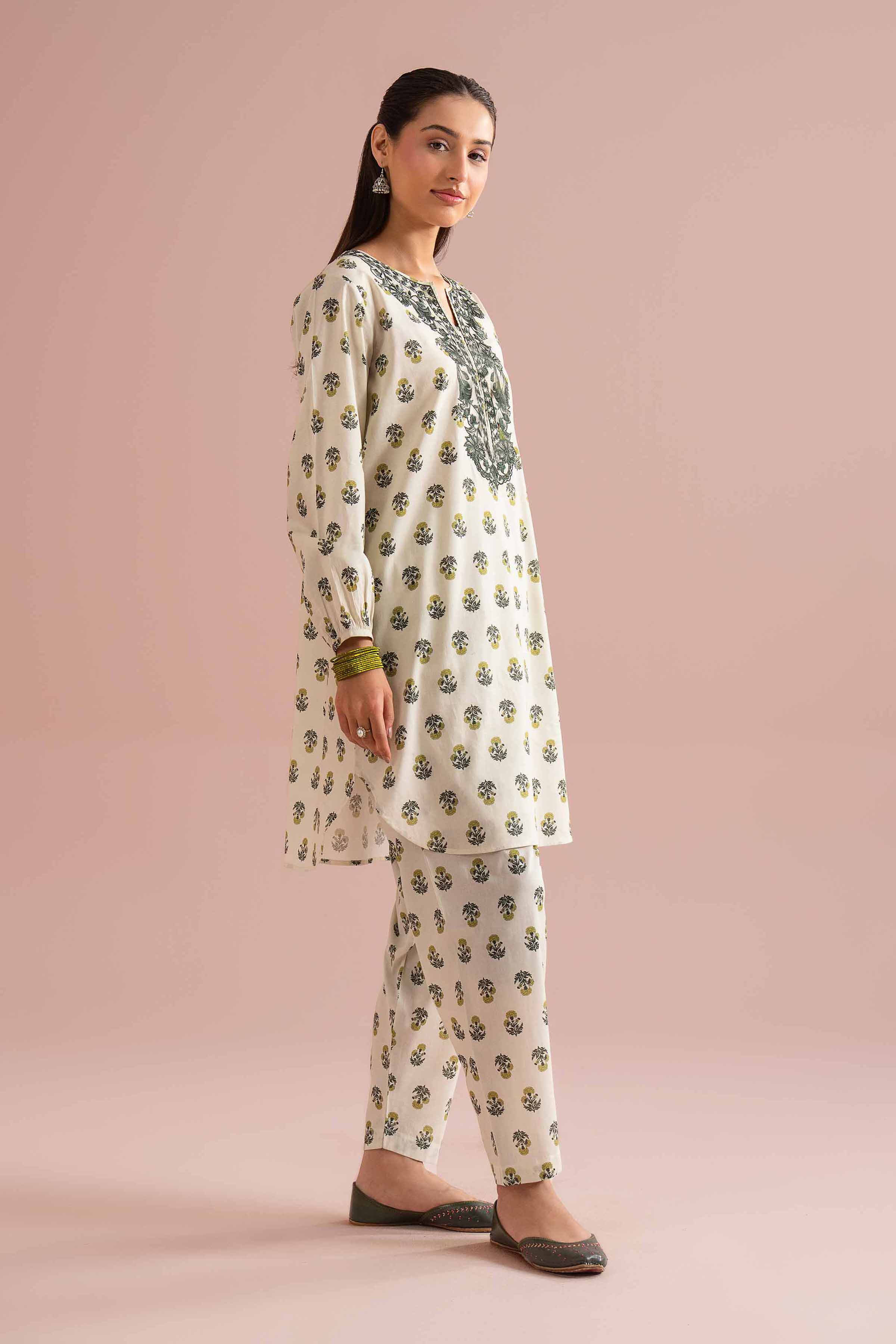 2 Piece - Printed Embroidered Suit - PE26-215 - Image 7