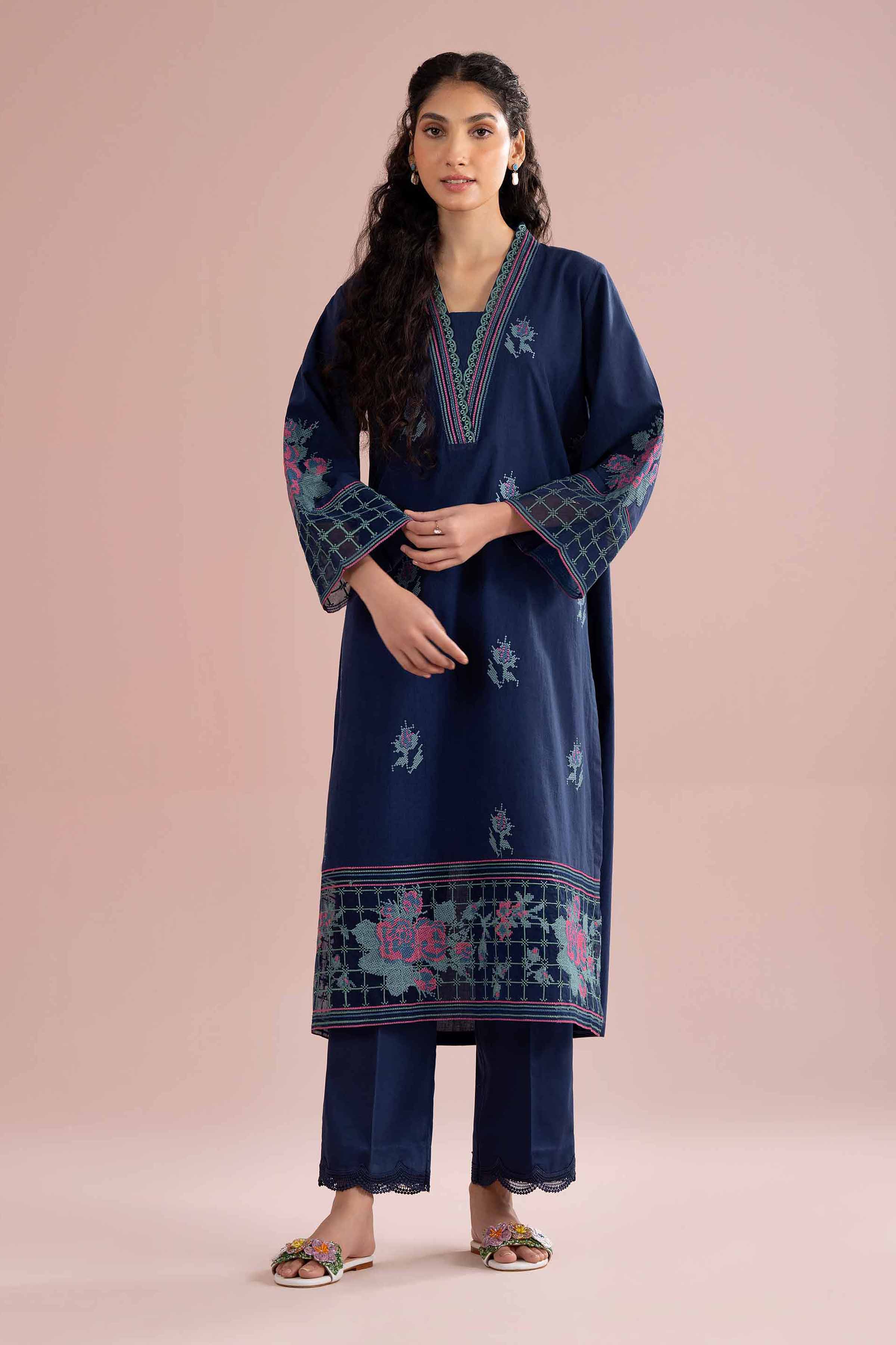 2 Piece - Embroidered Suit - PE26-230 - Image 3