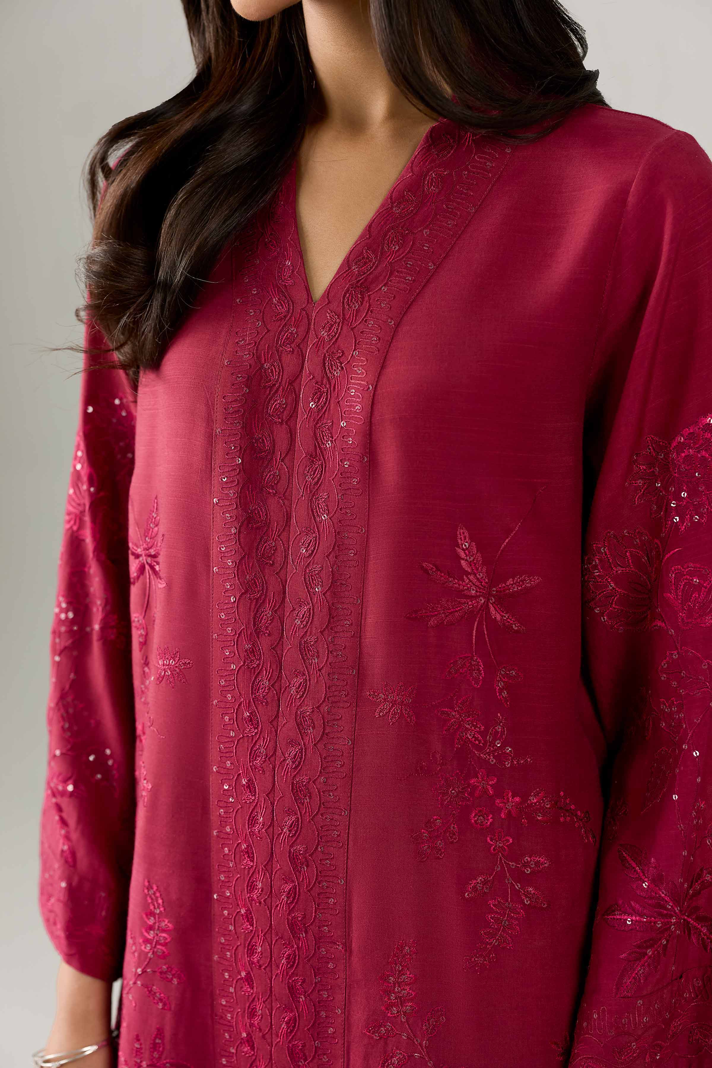 2 Piece - Embroidered Suit - PE26-255 - Image 5
