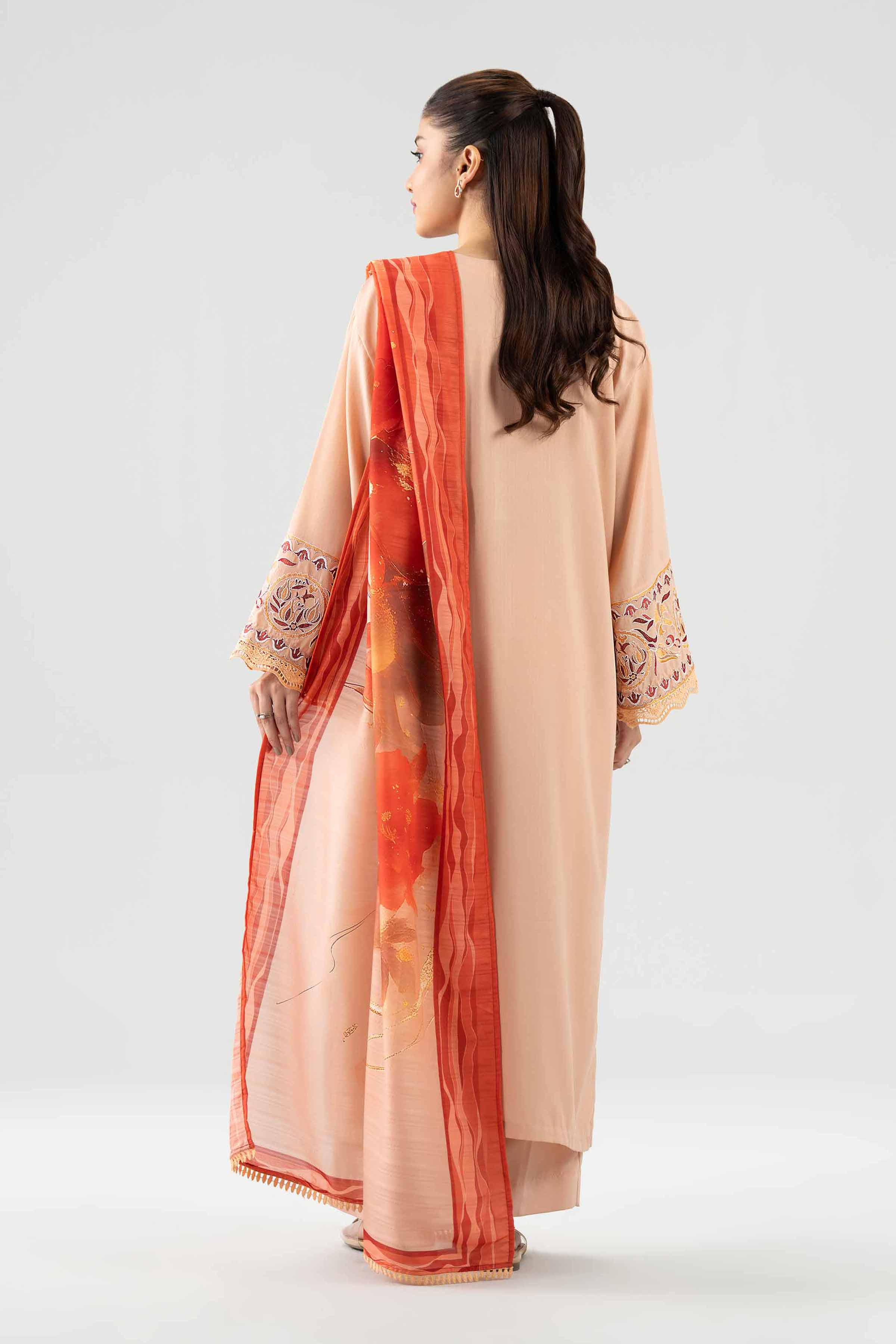 3 Piece - Printed Embroidered Suit - PE26-303 - Image 3