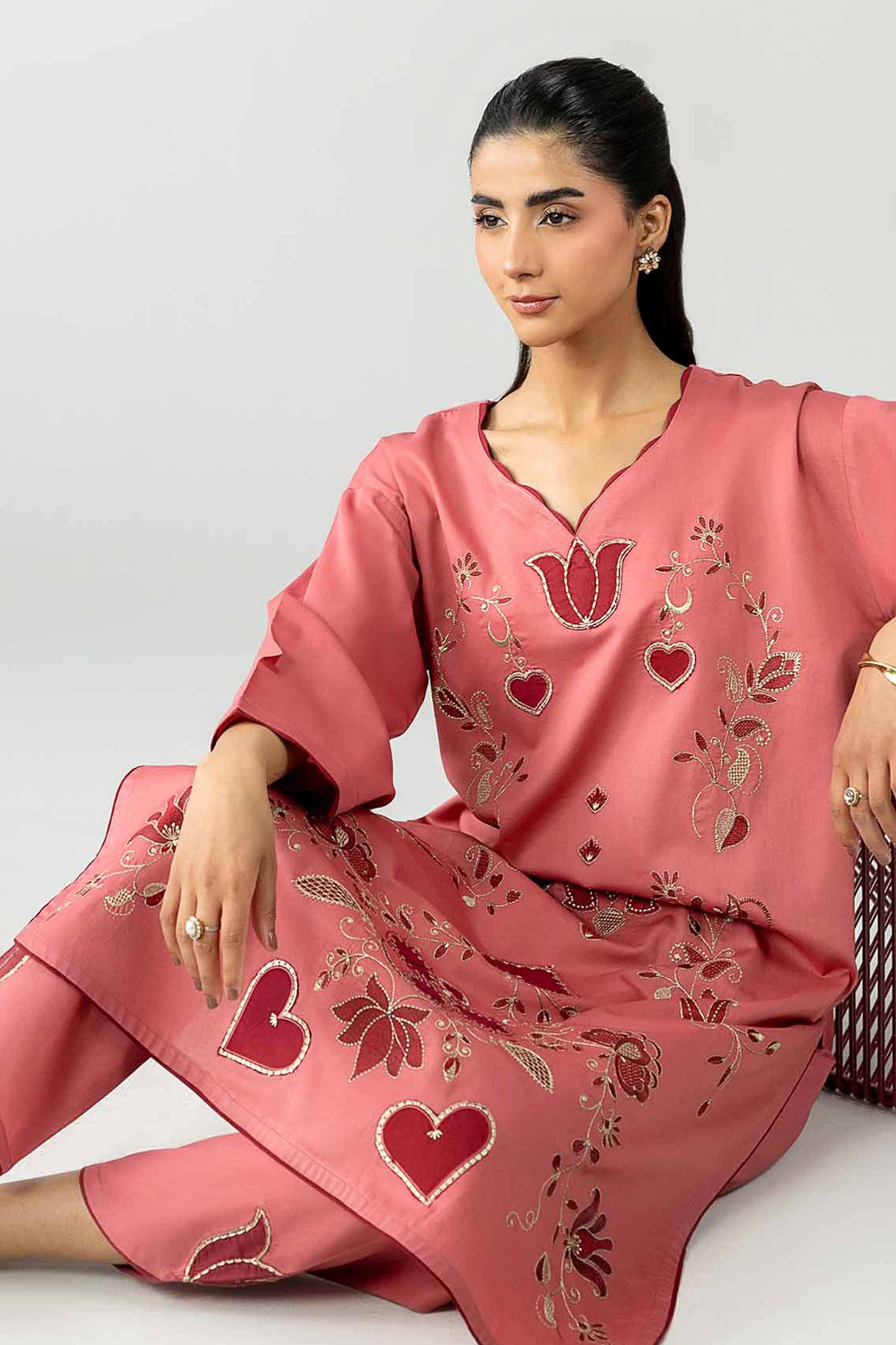 2 Piece - Embroidered Suit - PE26-467 - Image 6