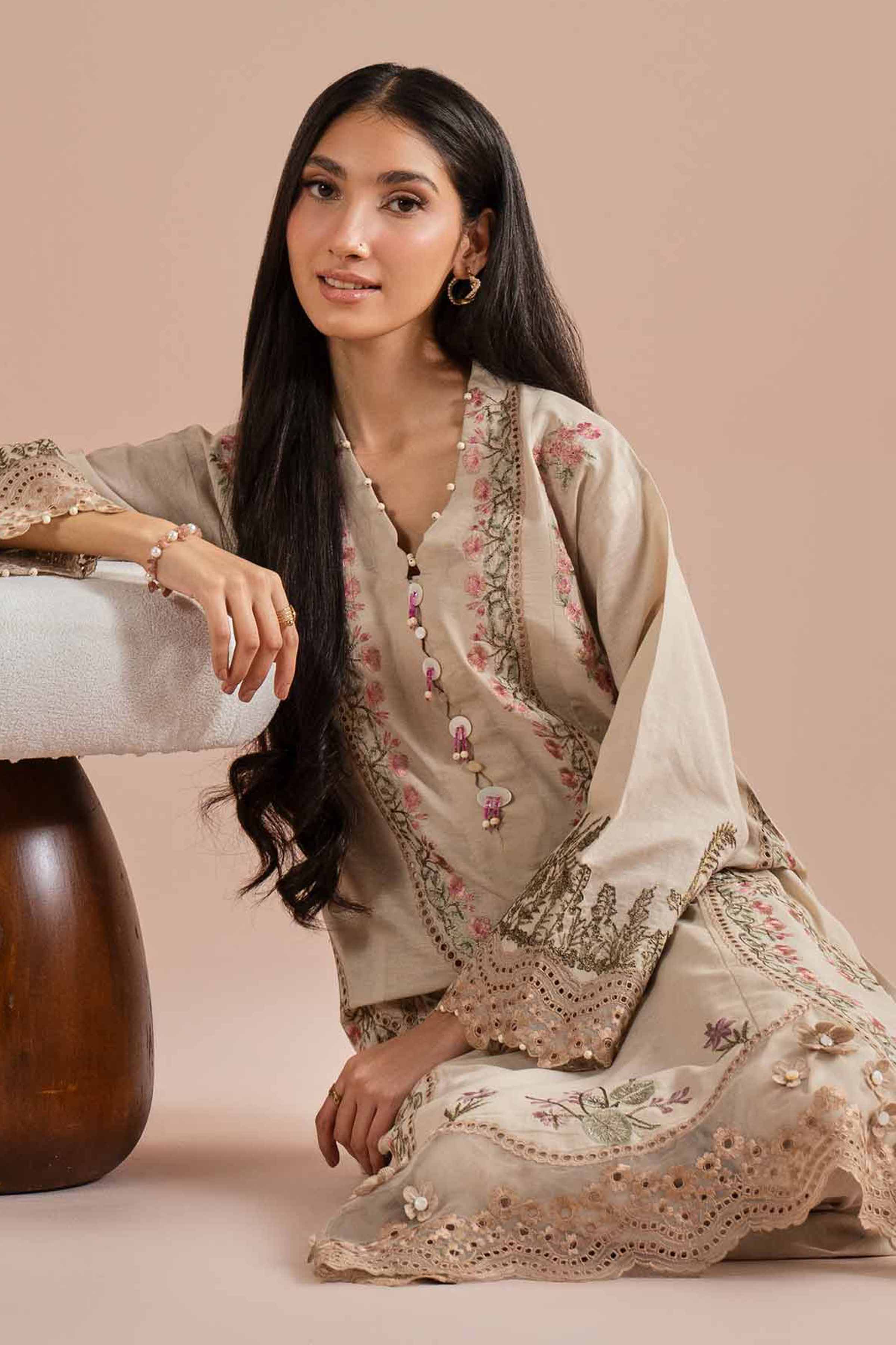 2 Piece - Embroidered Suit - PE26-48 - Image 2