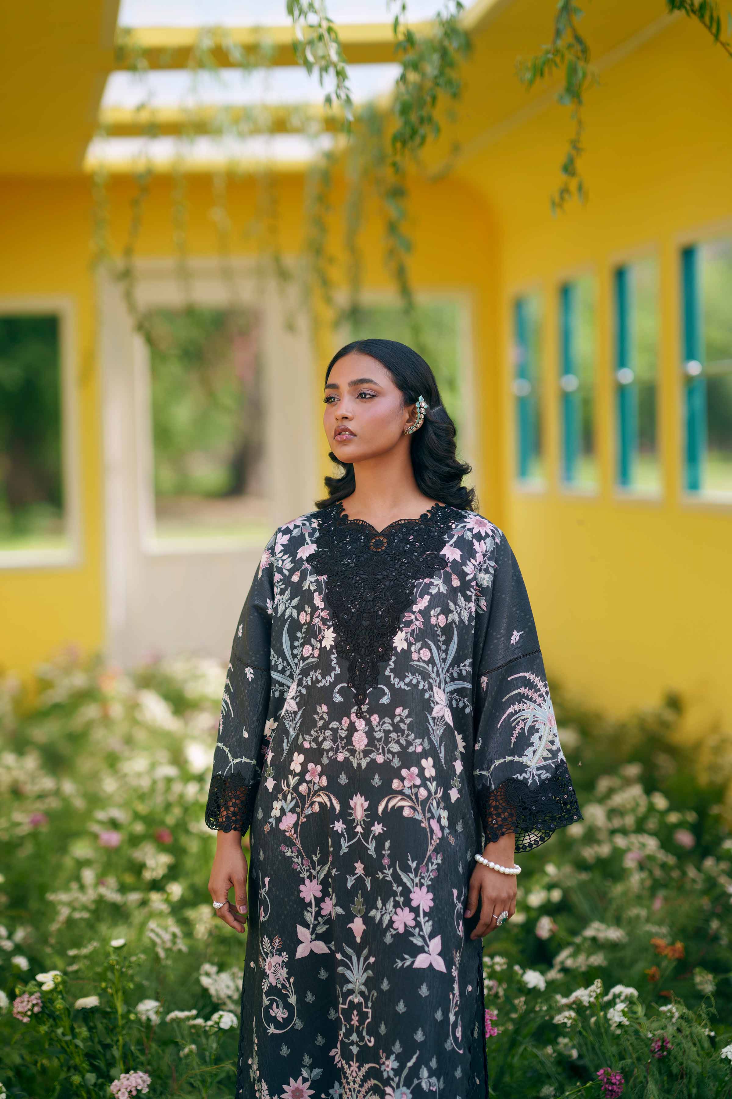 2 Piece - Printed Embroidered Suit - PE26-487 - Image 4