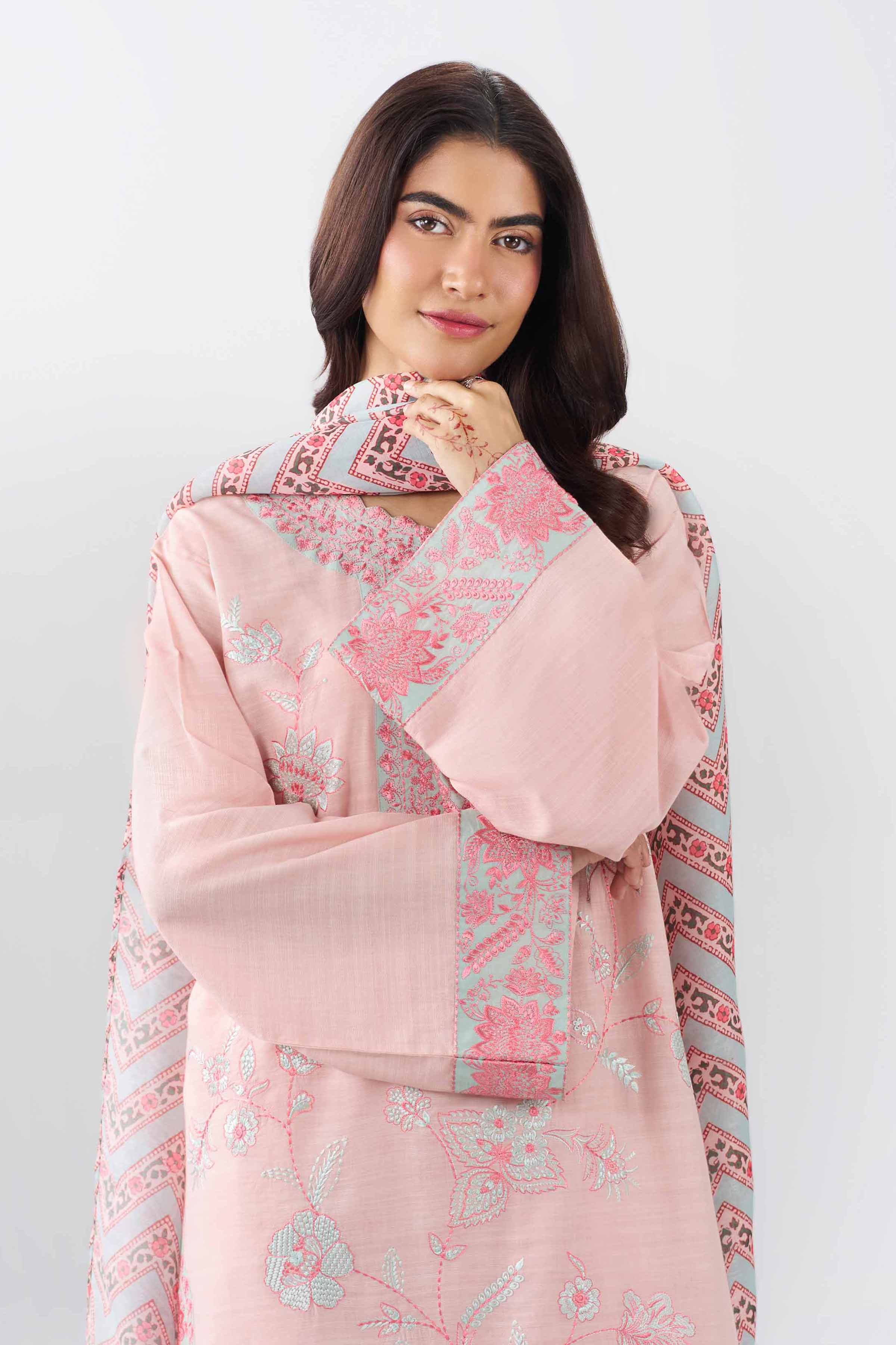 3 Piece - Embroidered Suit - PE26-538 - Image 2