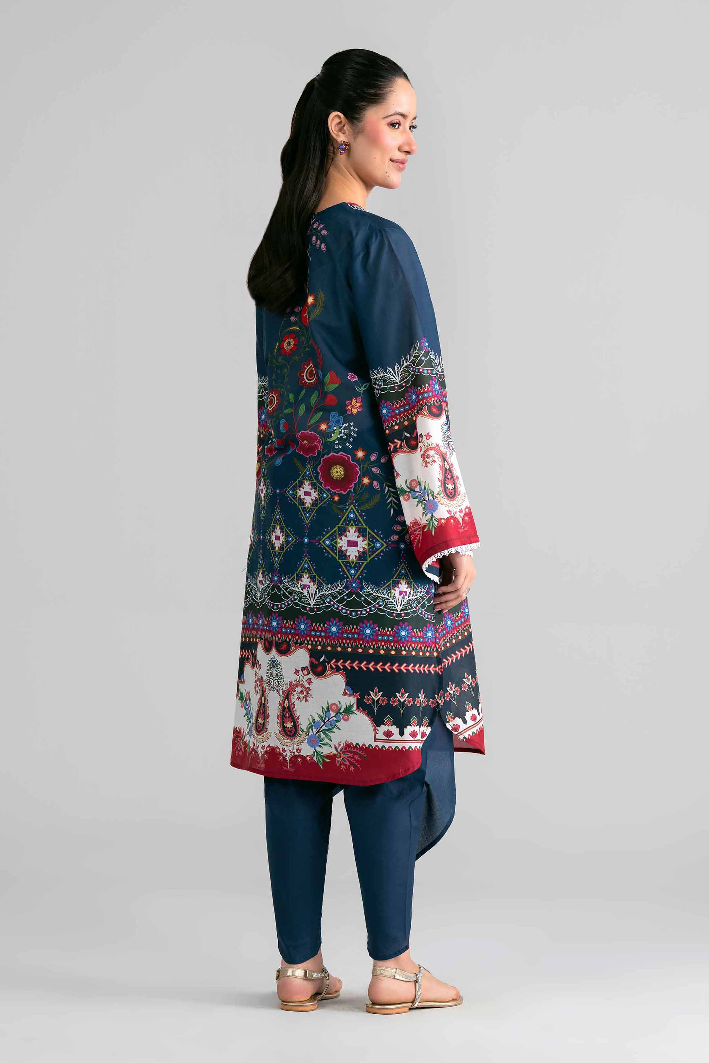 2 Piece - Printed Embroidered Suit - PE26-592 - Image 4