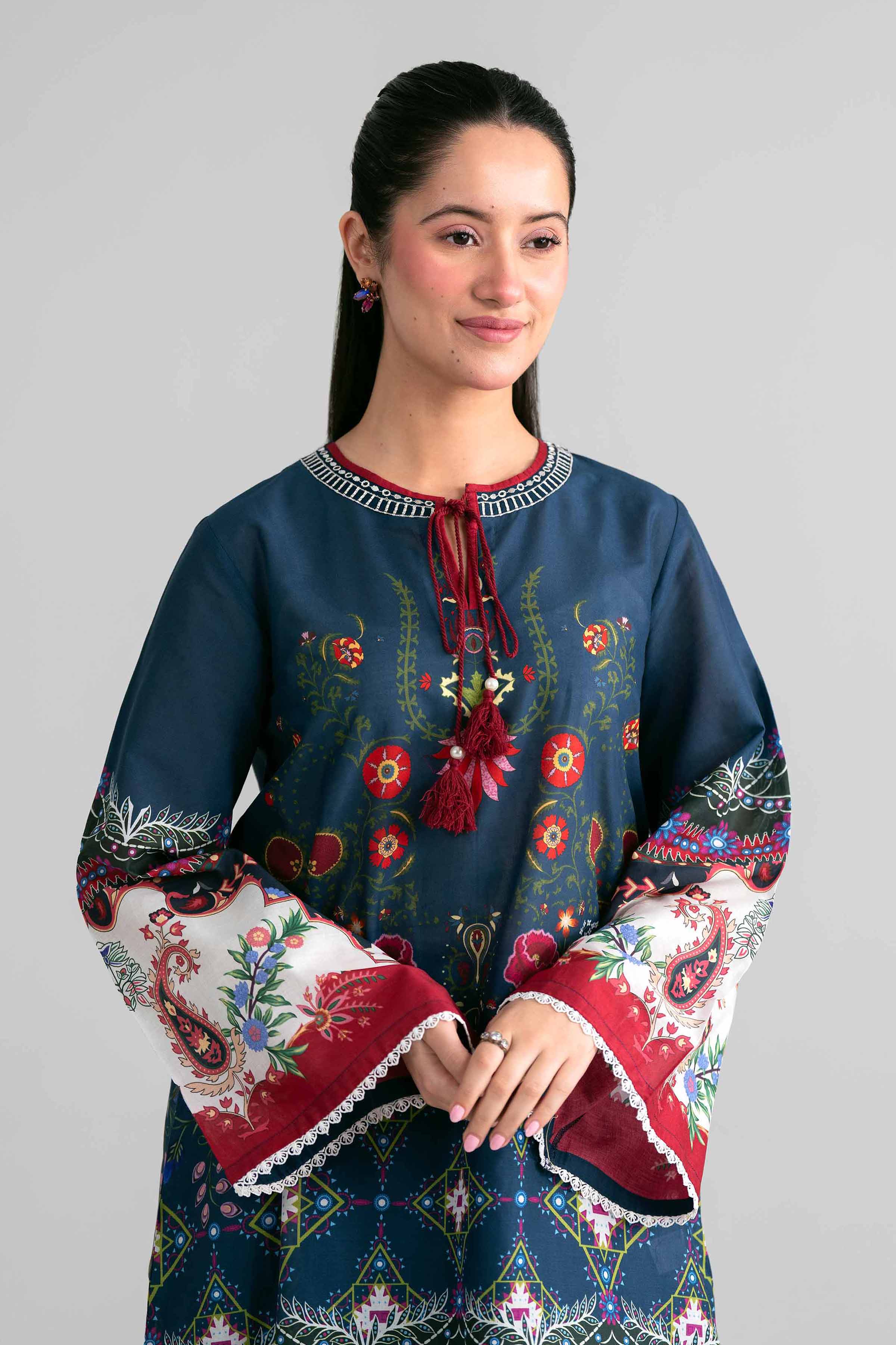 2 Piece - Printed Embroidered Suit - PE26-592 - Image 7