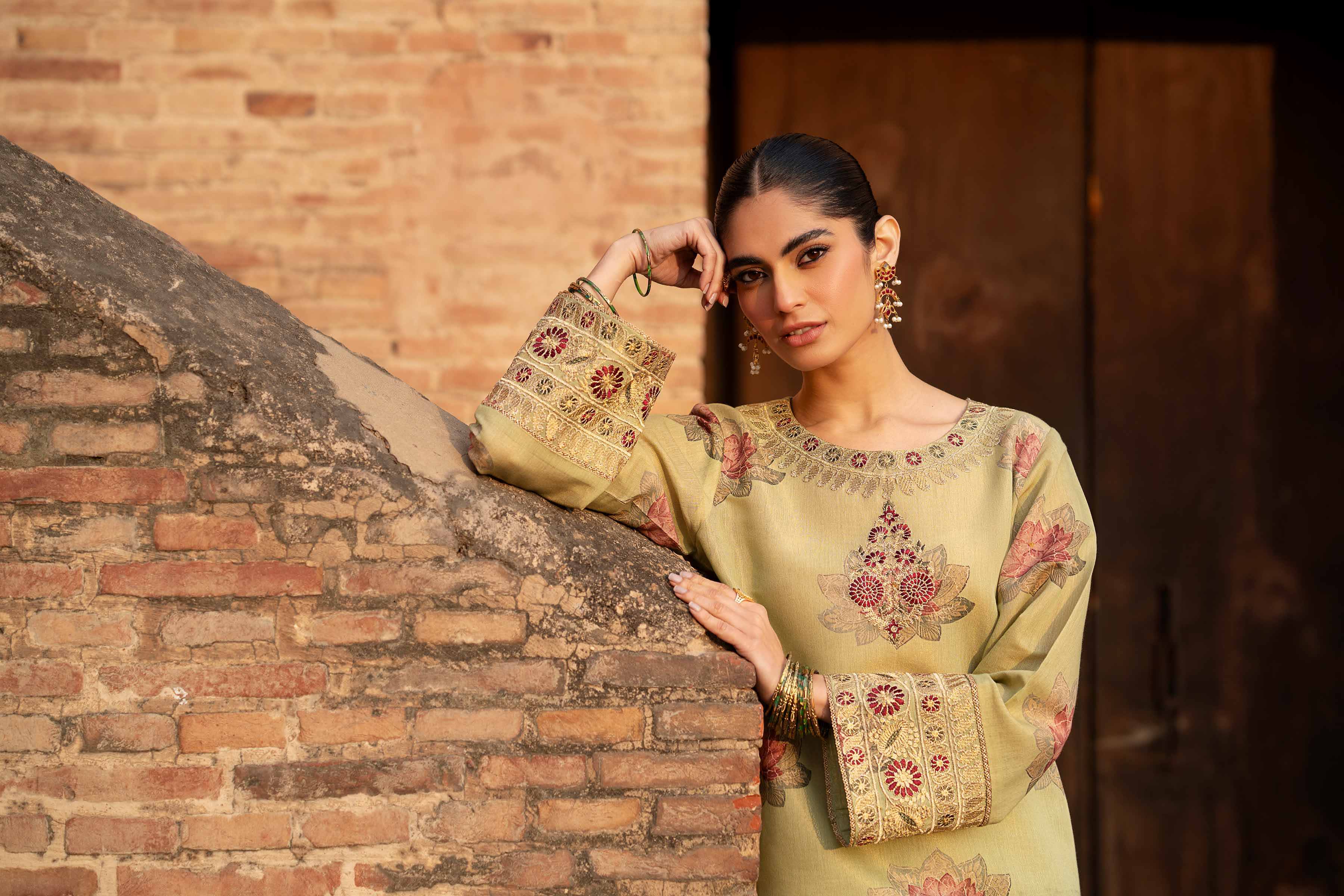 2 Piece - Printed Embroidered Suit - PFE25-02 - Image 9