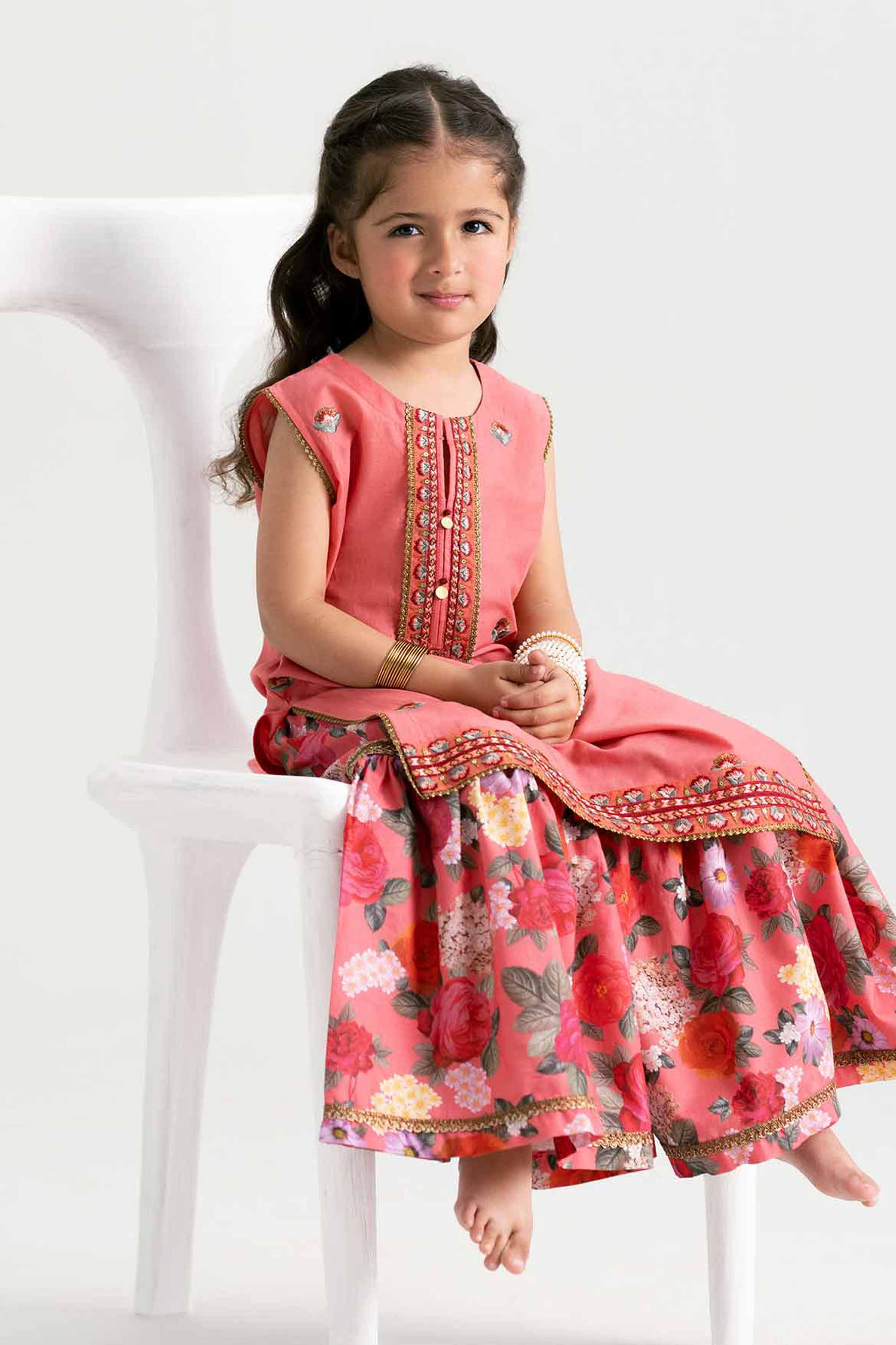 2 Piece - Printed Embroidered Suit - PMD25-04 D - Image 2