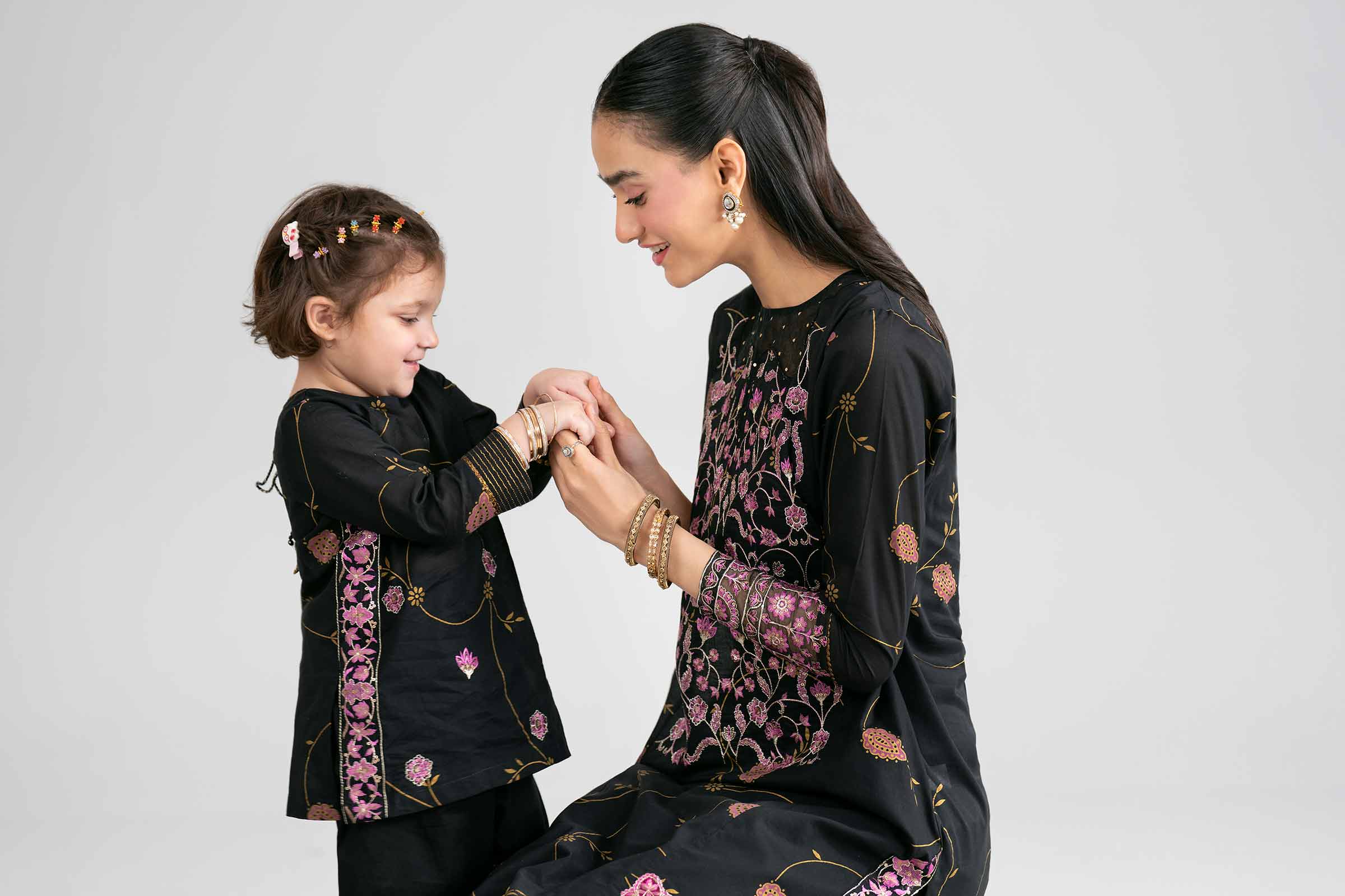 2 Piece - Printed Embroidered Suit - PMD26-03 M - Image 5