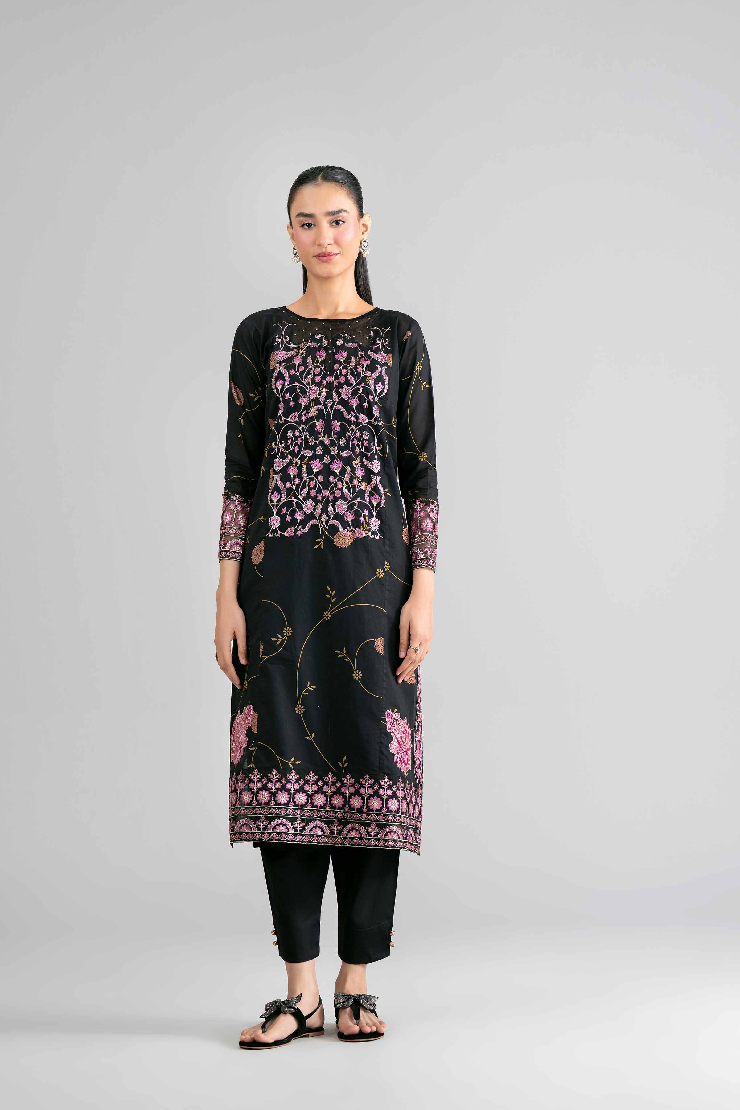 2 Piece - Printed Embroidered Suit - PMD26-03 M - Image 6