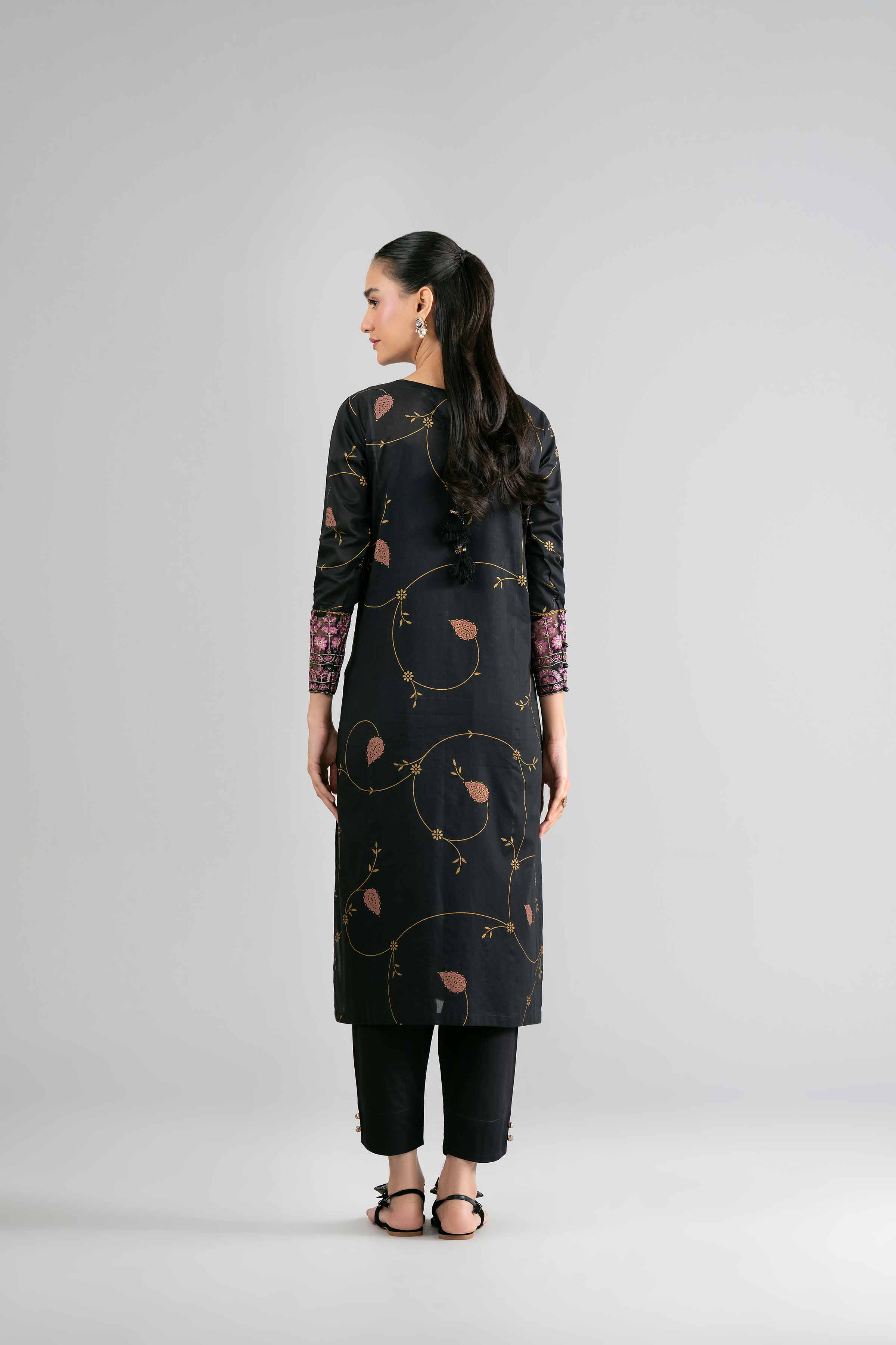 2 Piece - Printed Embroidered Suit - PMD26-03 M - Image 7