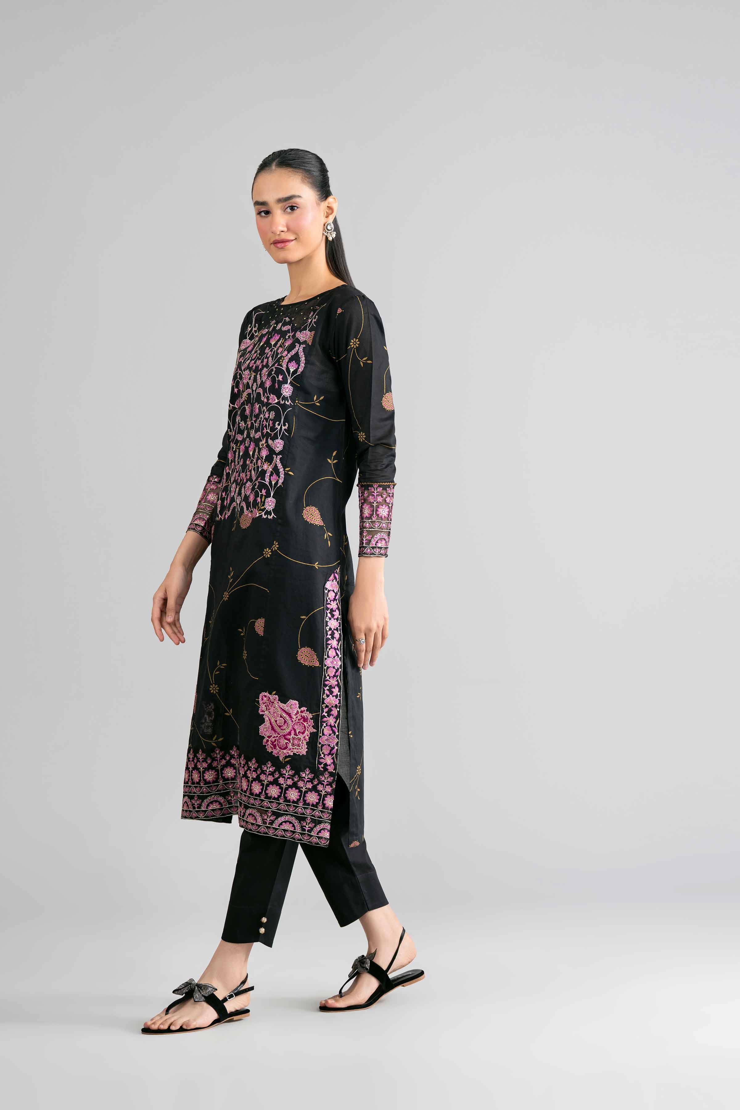 2 Piece - Printed Embroidered Suit - PMD26-03 M - Image 8