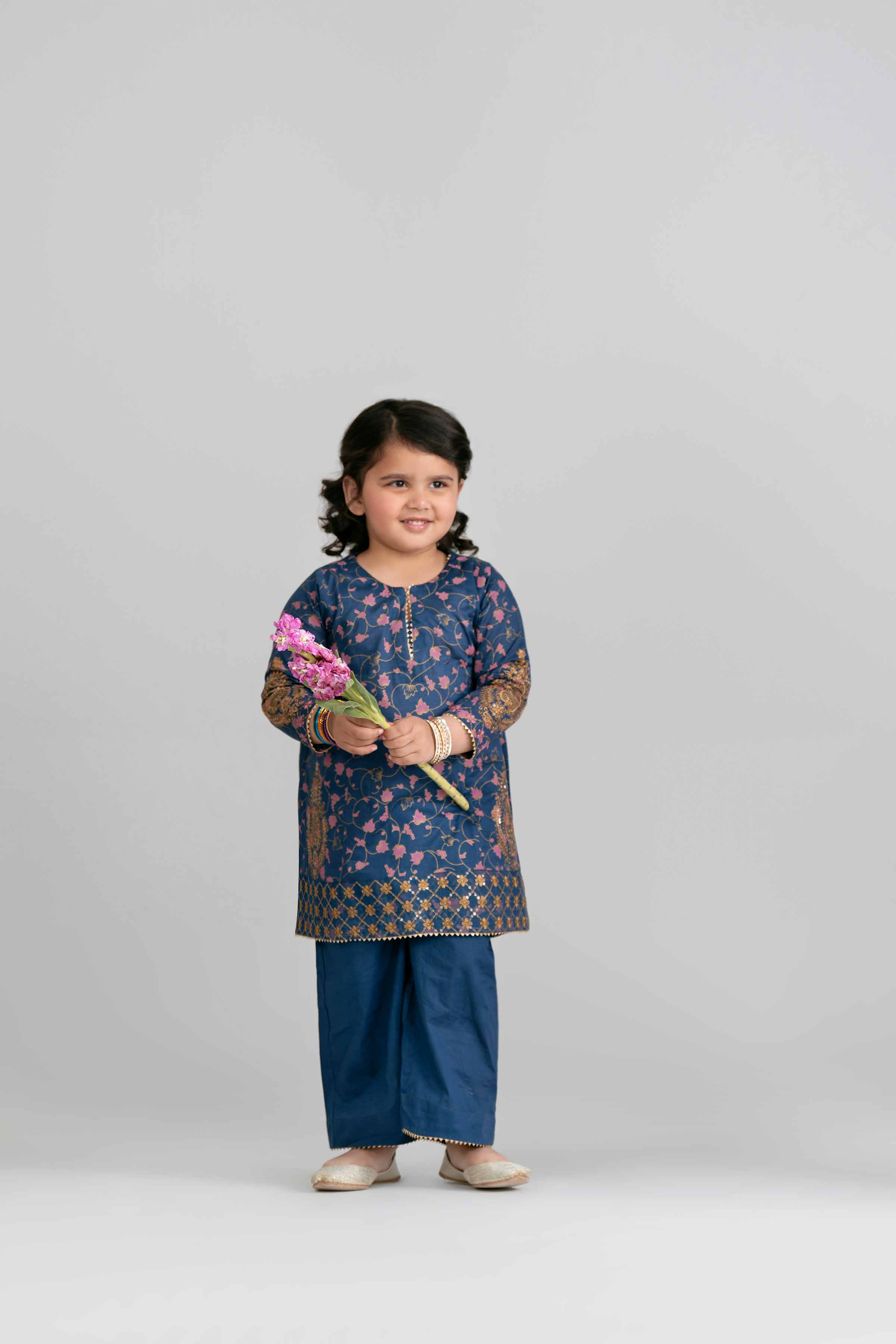 2 Piece - Printed Embroidered Suit - PMD26-04 D - Image 8