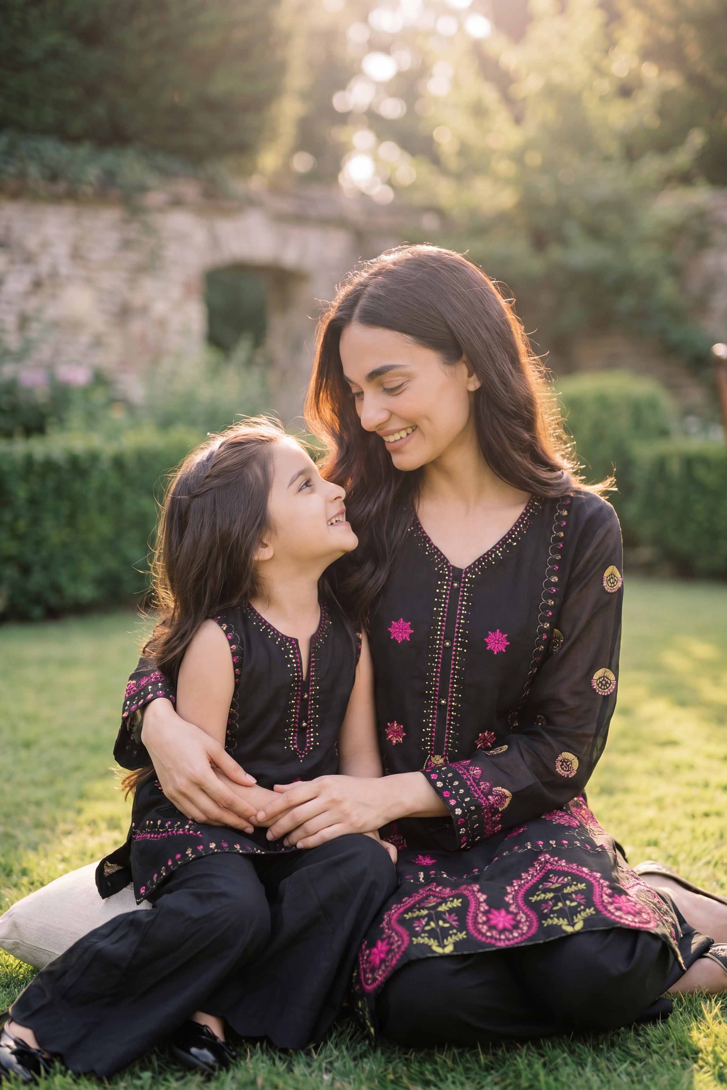 2 Piece - Embroidered Suit - PMD26-19 M - Image 4