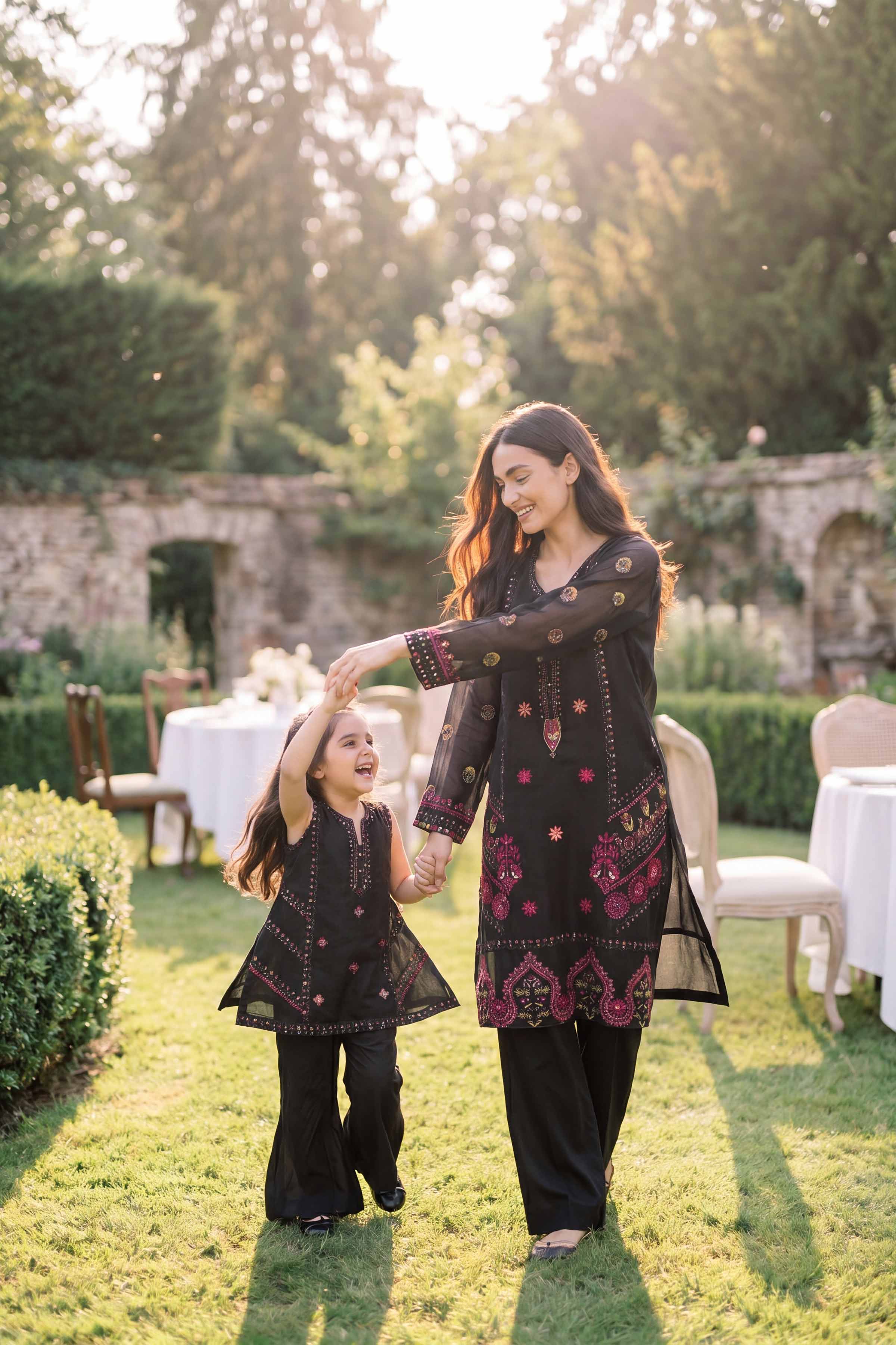 2 Piece - Embroidered Suit - PMD26-19 M - Image 6