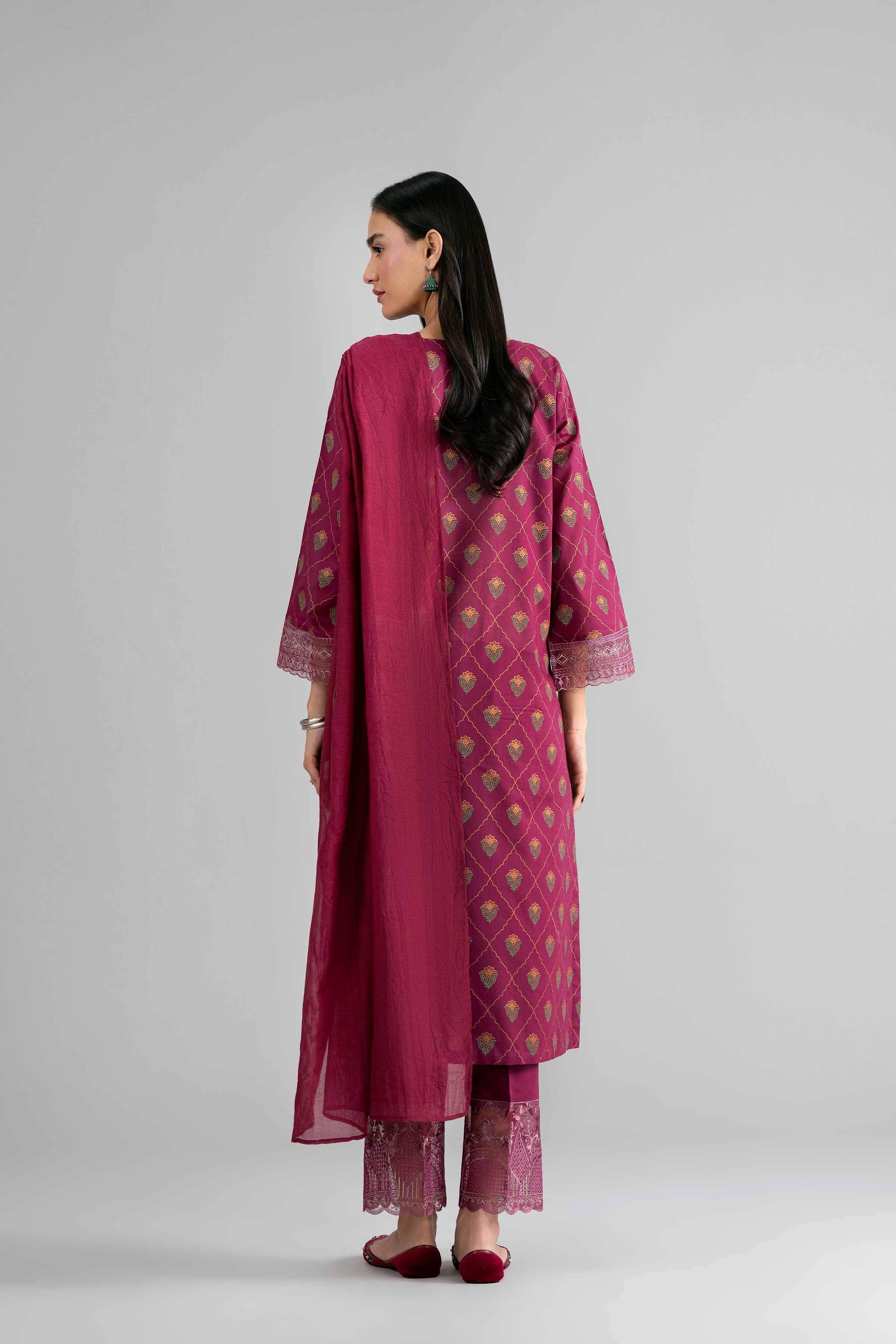 3 Piece - Printed Embroidered Suit - PMD26-41 M - Image 7
