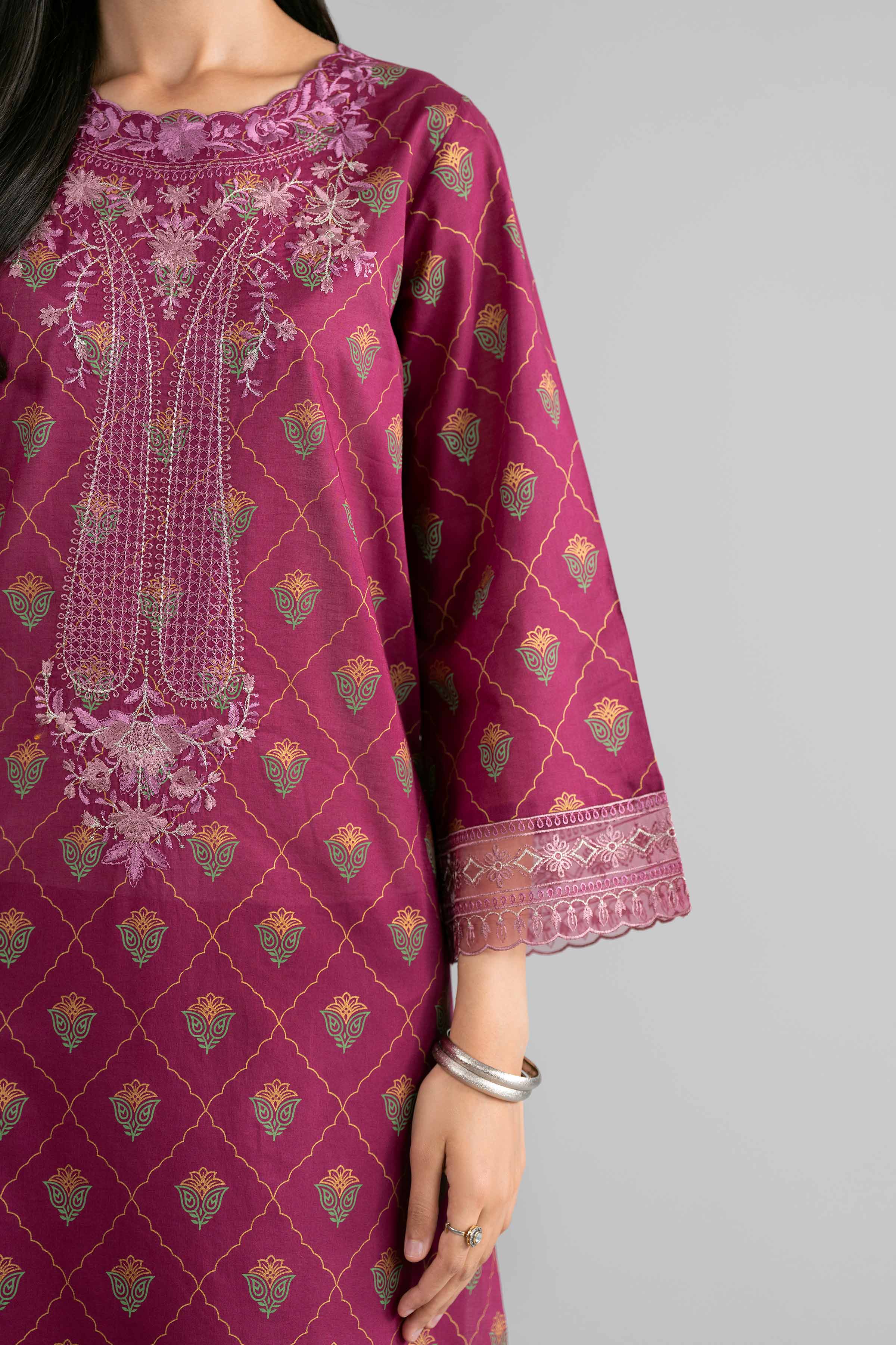 3 Piece - Printed Embroidered Suit - PMD26-41 M - Image 8
