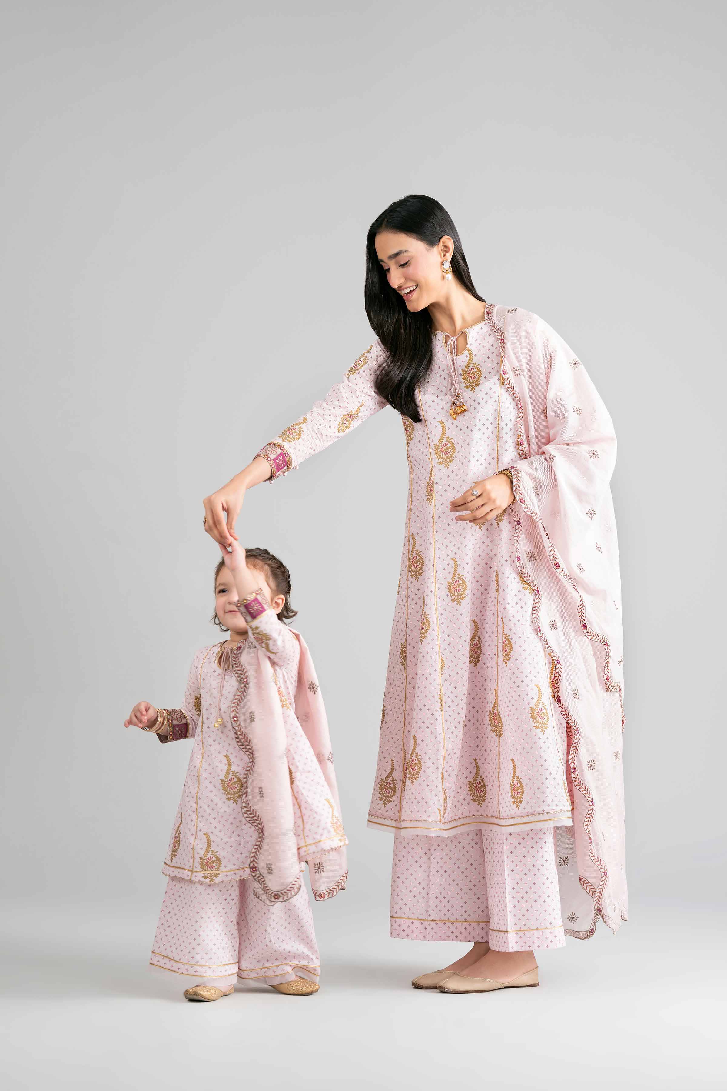 3 Piece - Printed Embroidered Suit - PMD26-44 M - Image 5