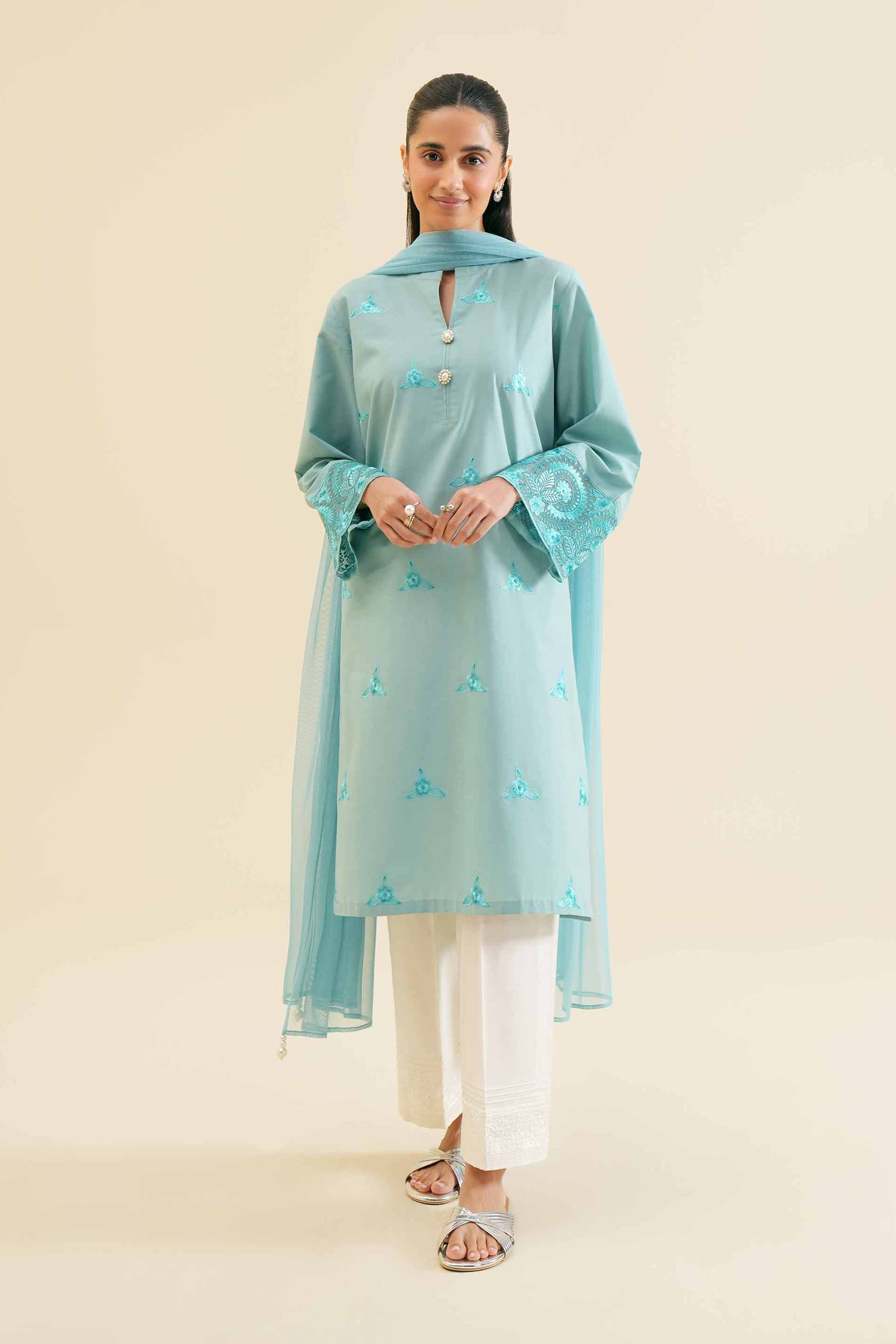 2-Piece - Embroidered Suit  - PS24-113