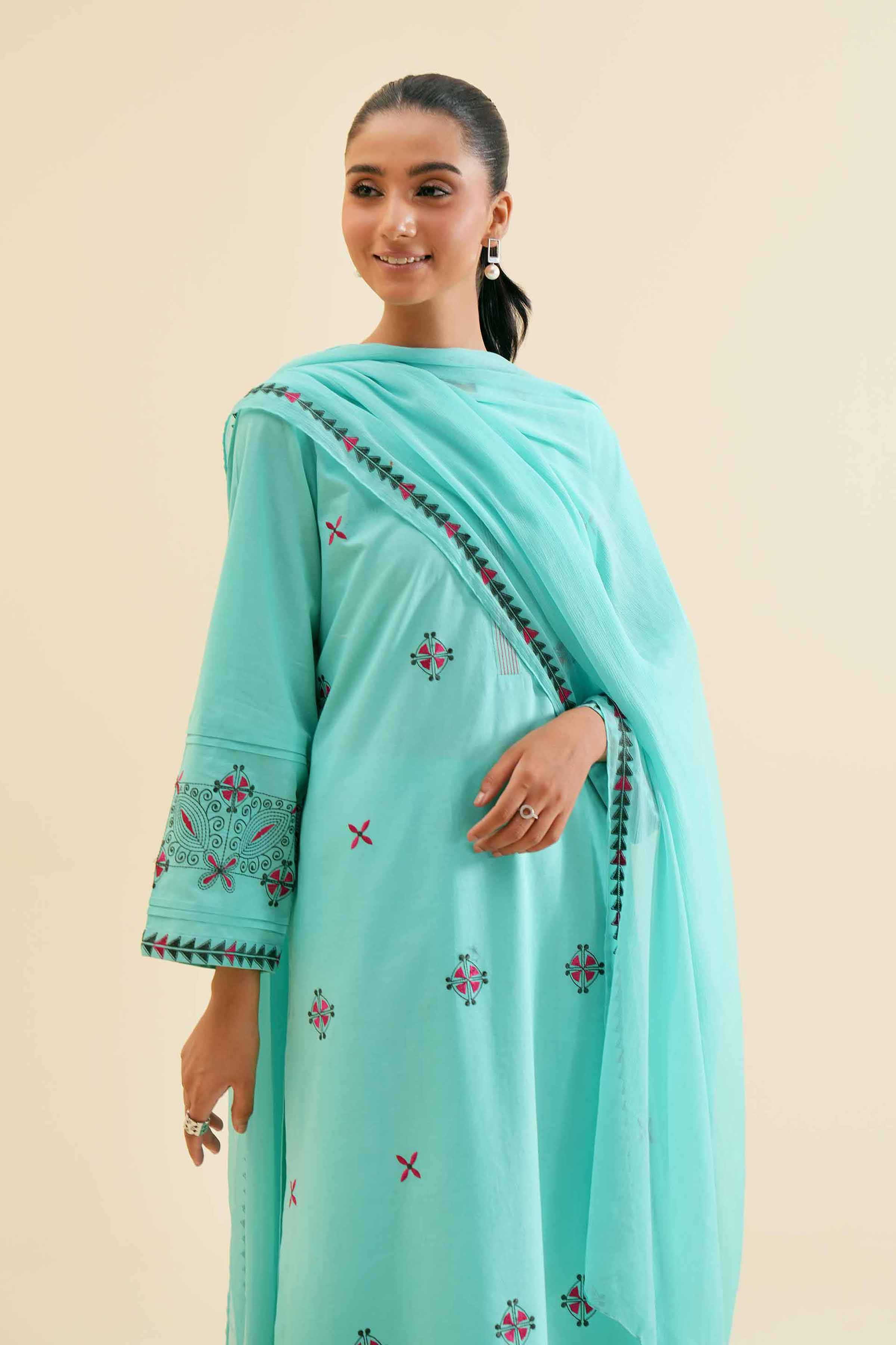 3 Piece - Embroidered Suit - PS24-119 - Image 2