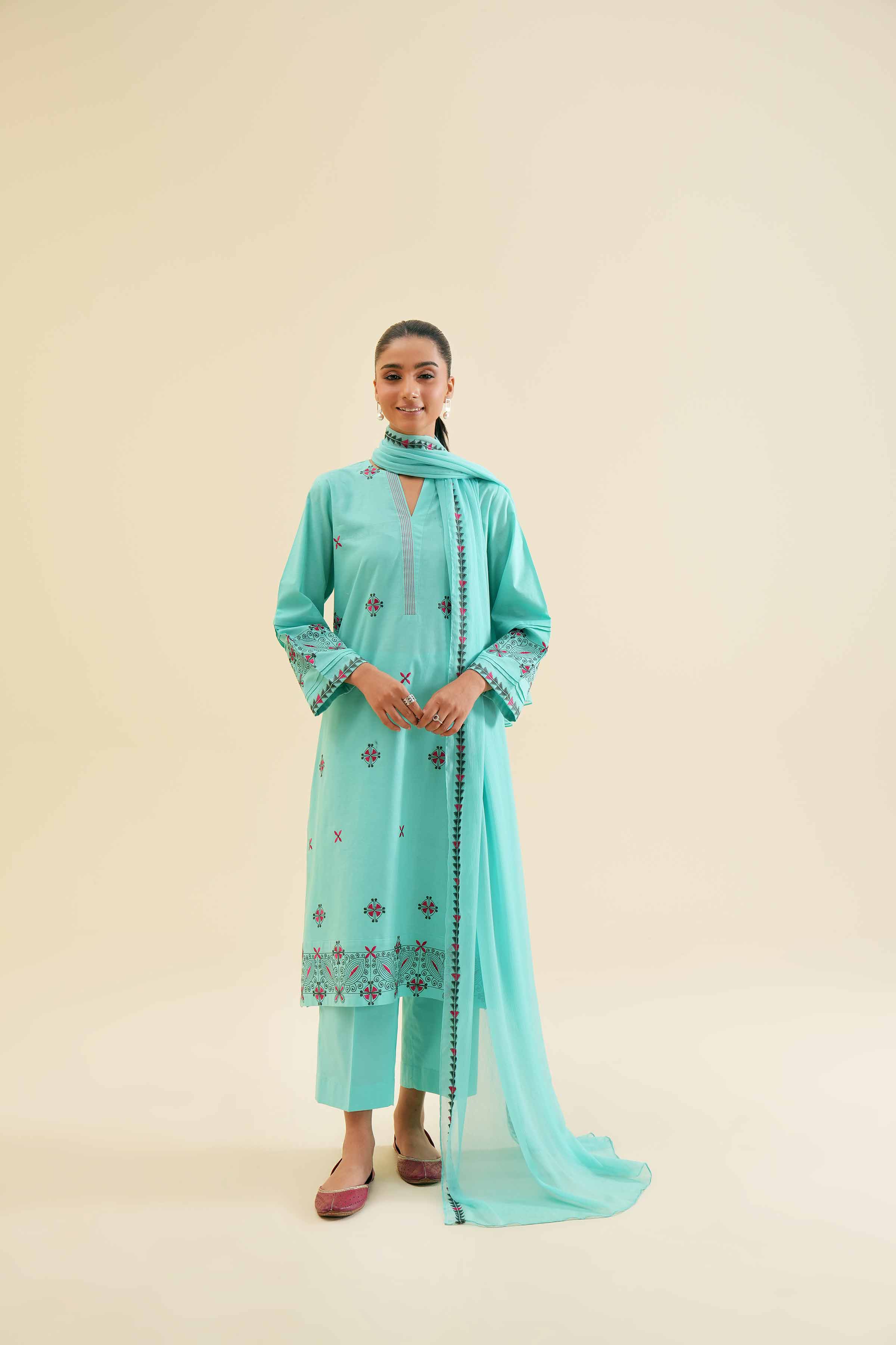 3 Piece - Embroidered Suit - PS24-119 - Image 4