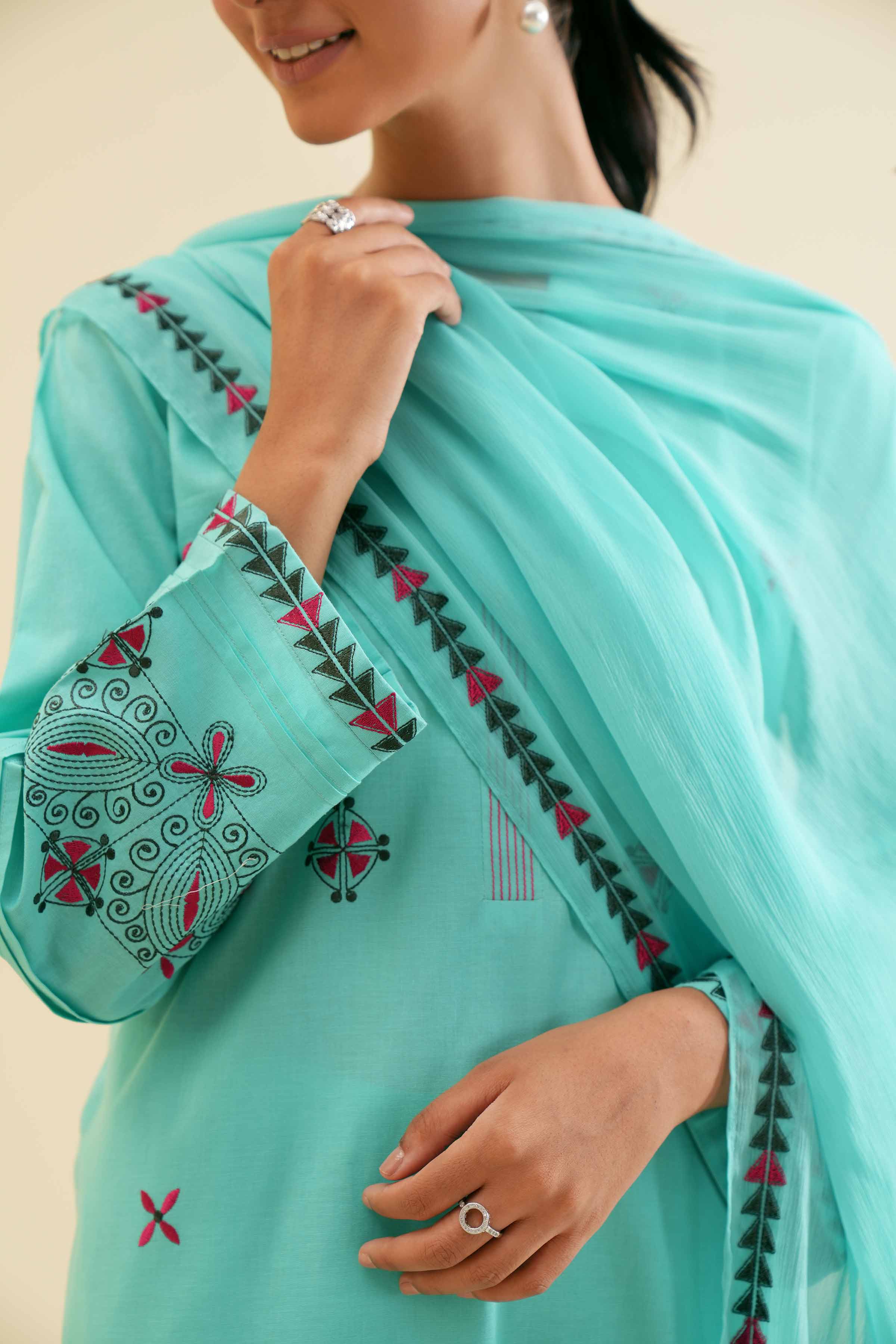 3 Piece - Embroidered Suit - PS24-119 - Image 7
