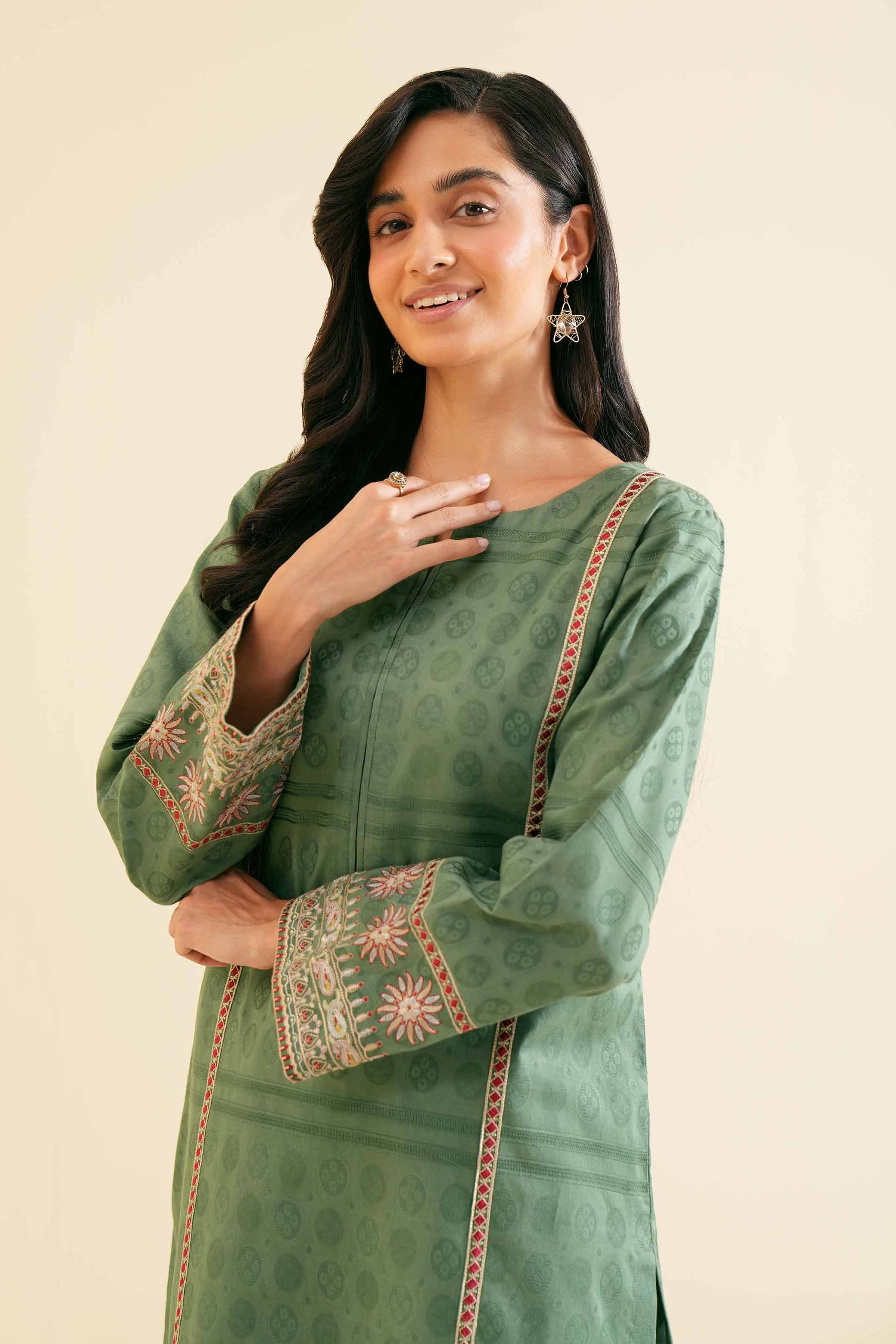 2-Piece - Embroidered Suit - PS24-128 - Image 2
