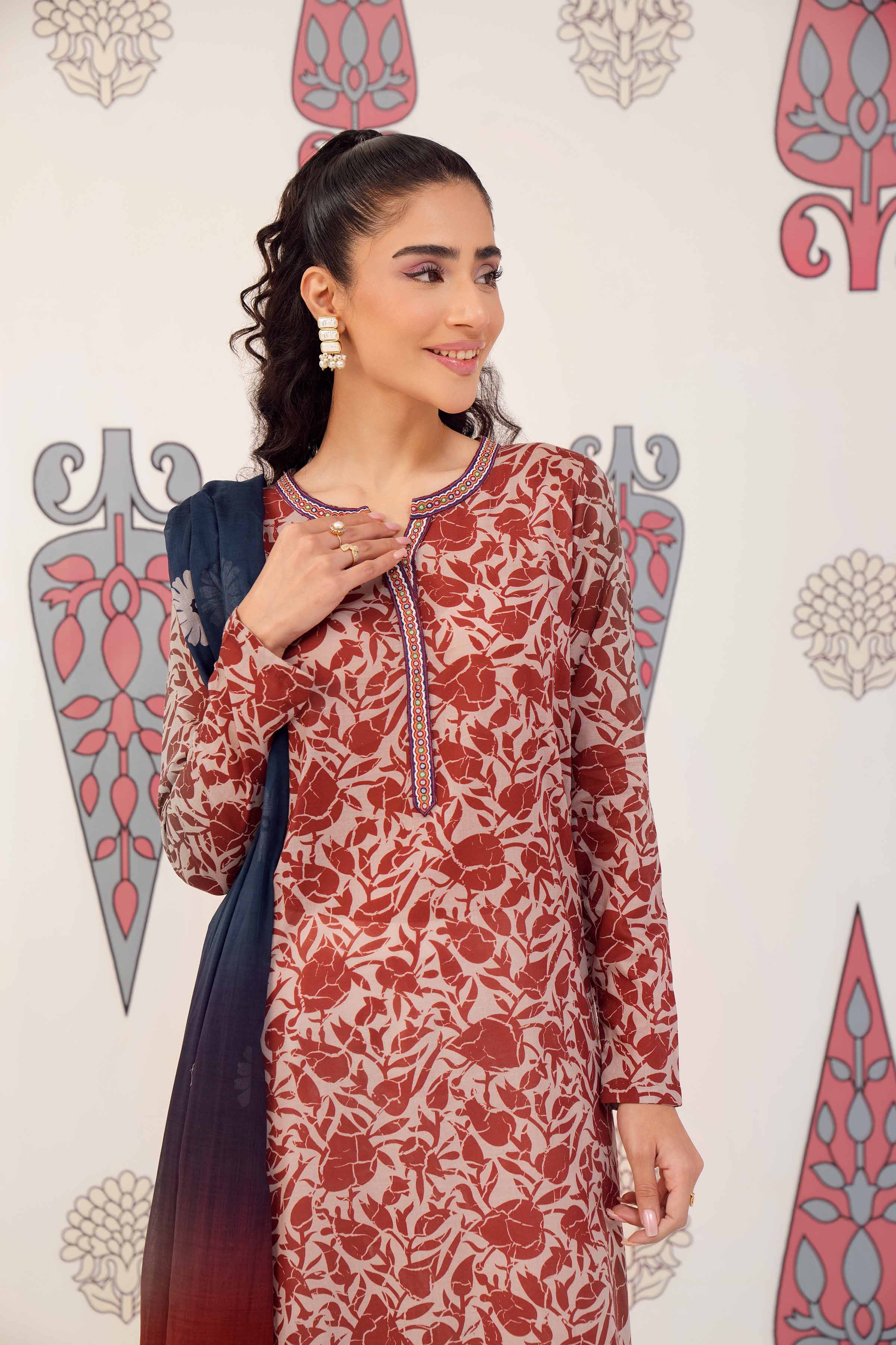 2 Piece - Printed Embroidered Suit - PS24-149 - Image 5