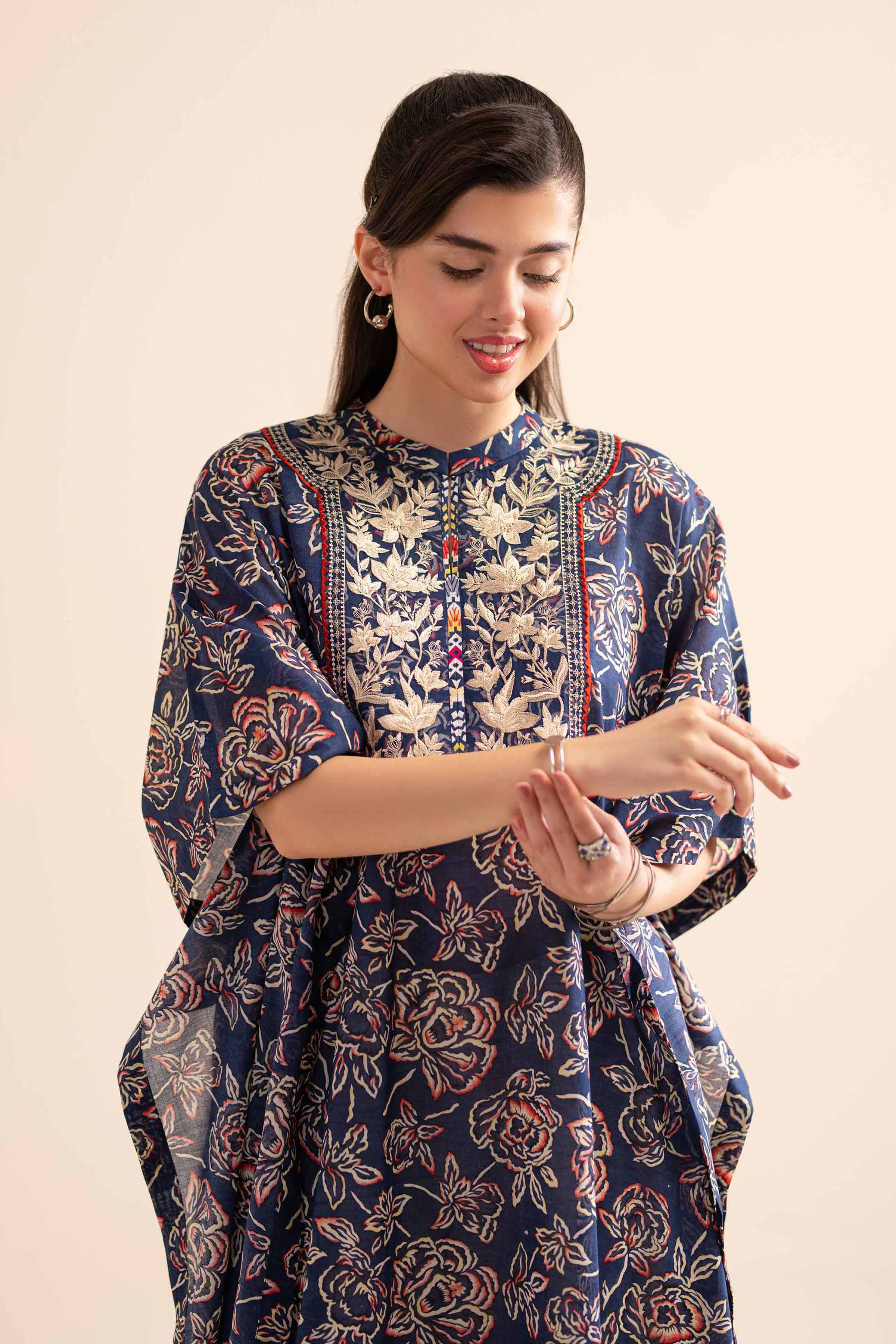 Printed Embroidered Kaftaan - PS24-245 - Image 2