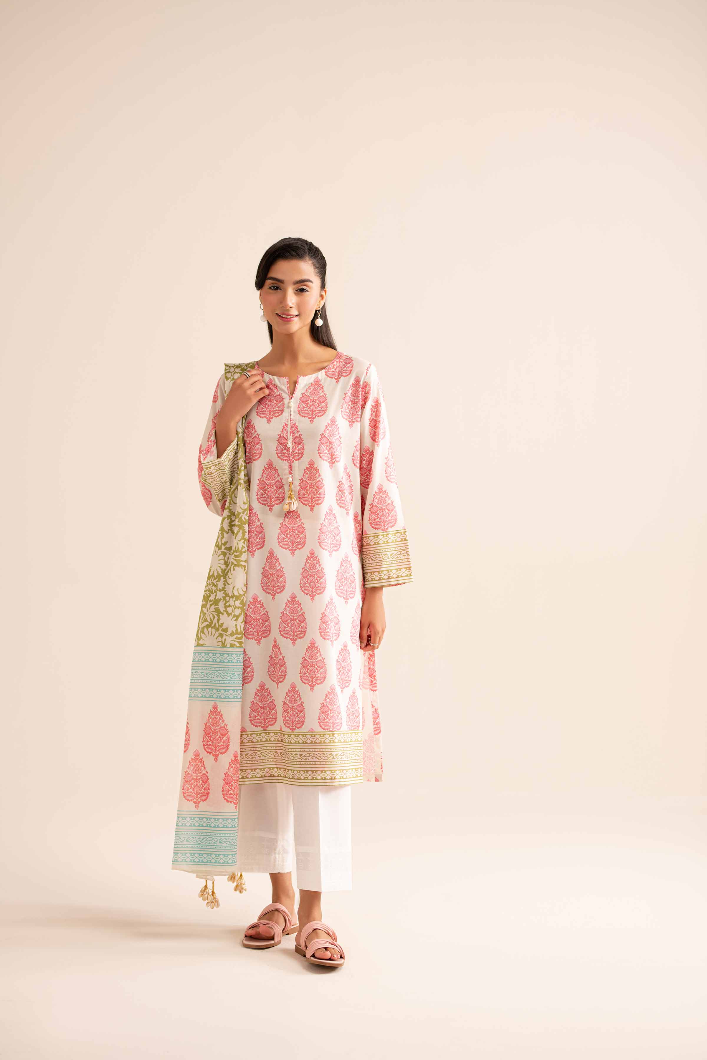 2-Piece - Printed Embroidered Suit - PS24-255 - Image 4