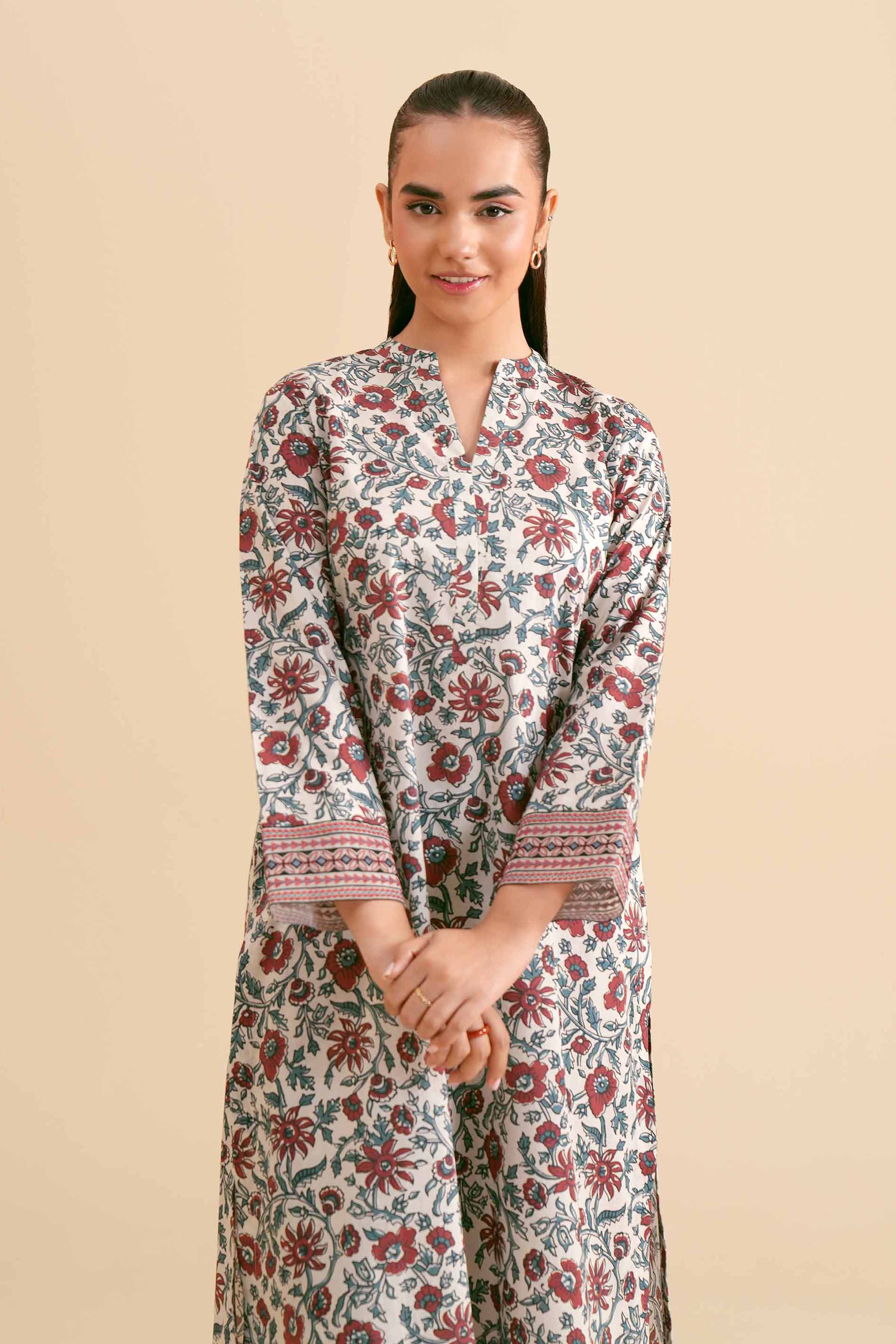 2-Piece - Printed Embroidered Suit - PS24-288 - Image 2