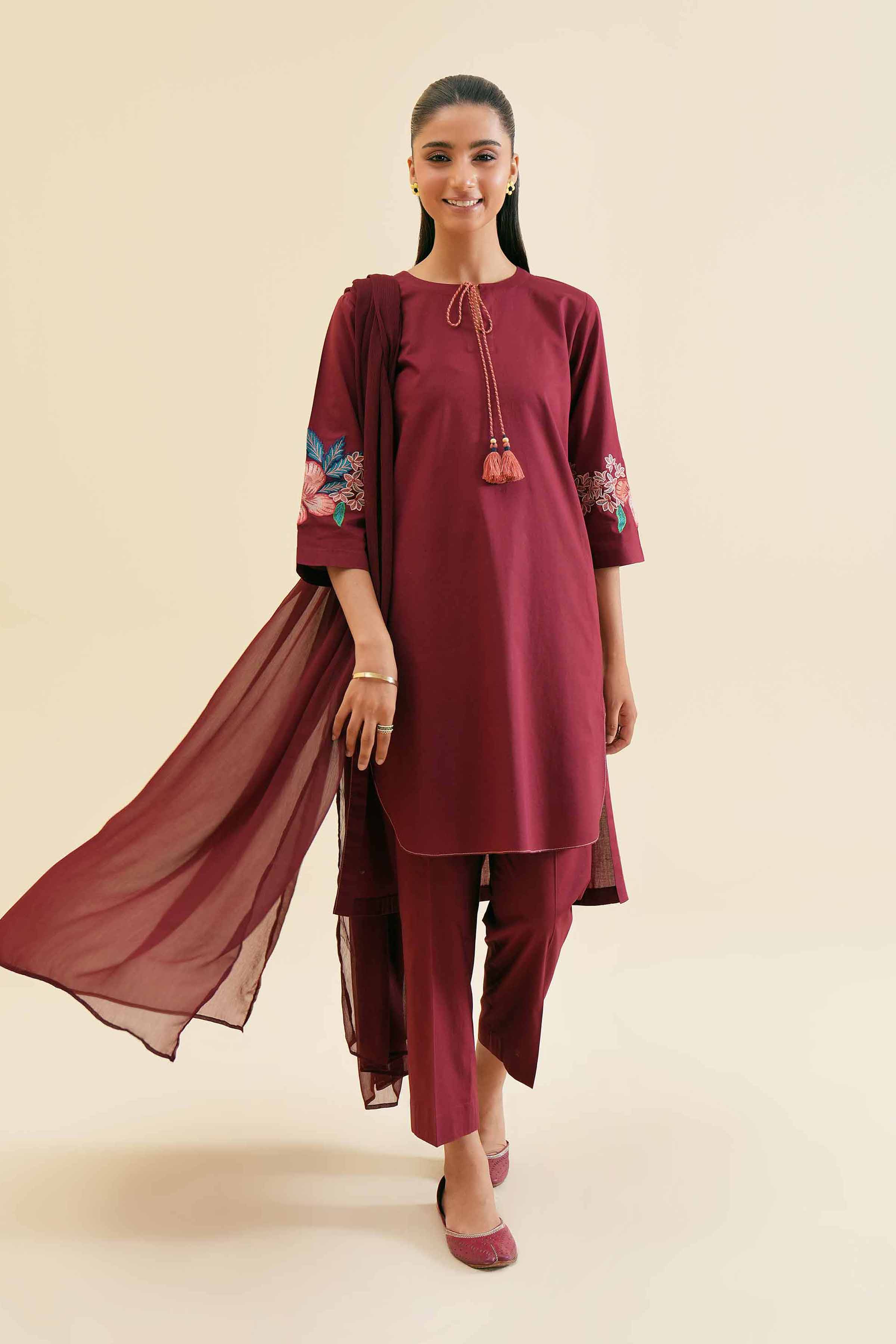 3 Piece - Embroidered Suit - PS24-321 - Image 2
