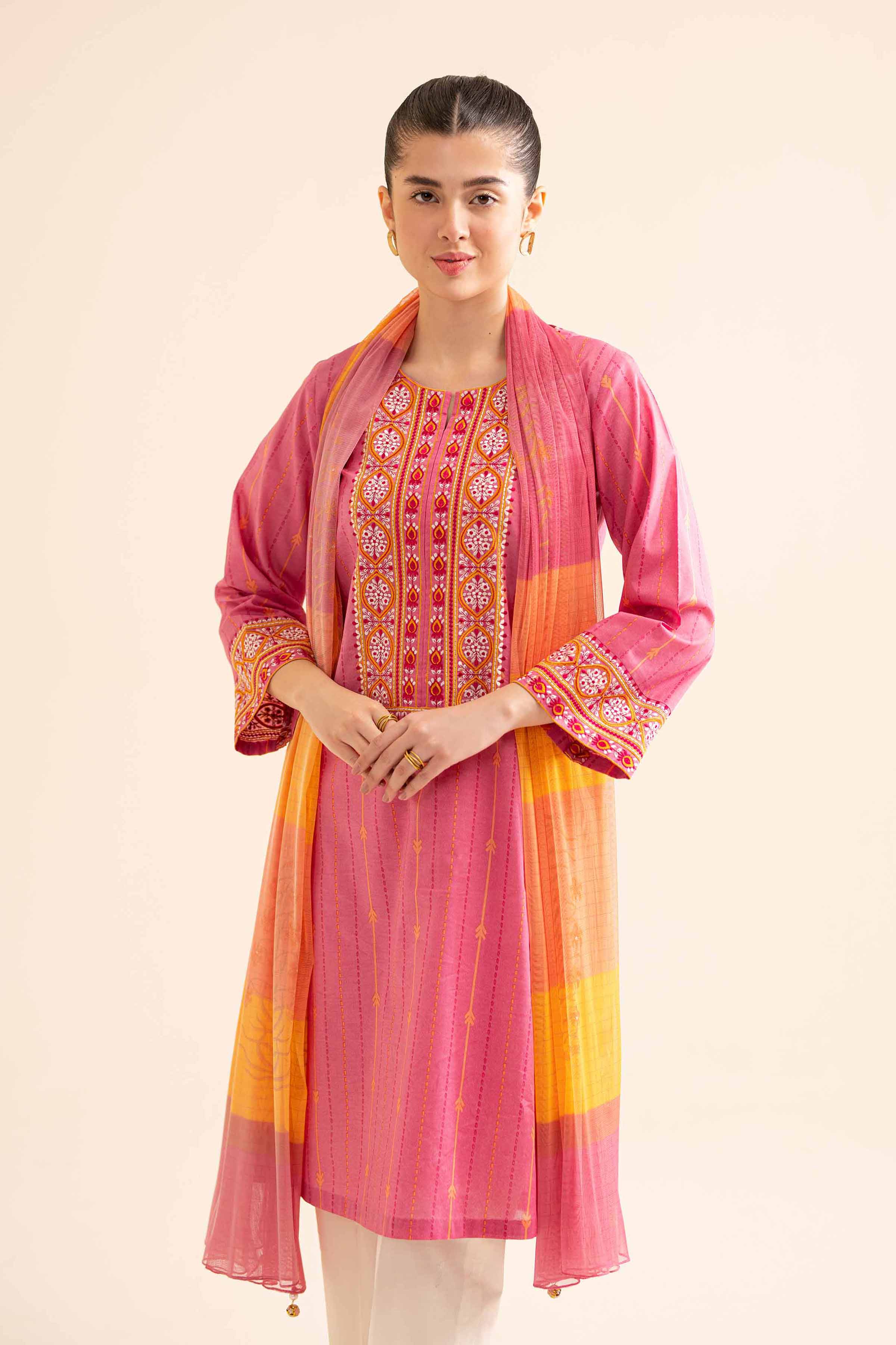 2-Piece - Printed Embroidered Suit - PS24-343 - Image 2