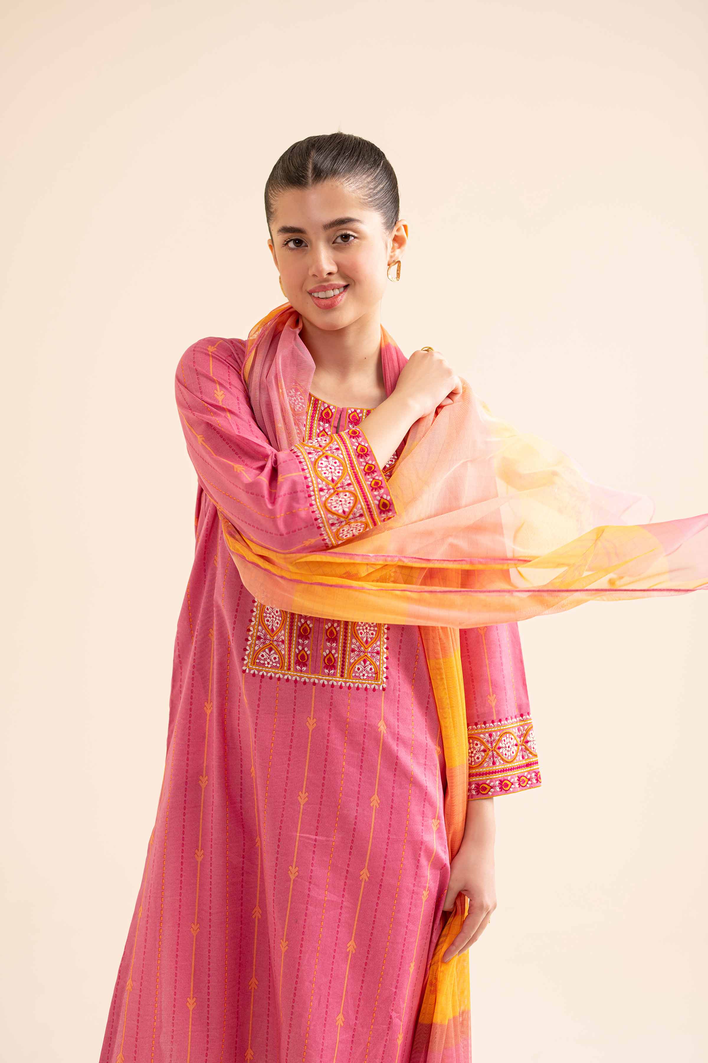 2-Piece - Printed Embroidered Suit - PS24-343 - Image 4