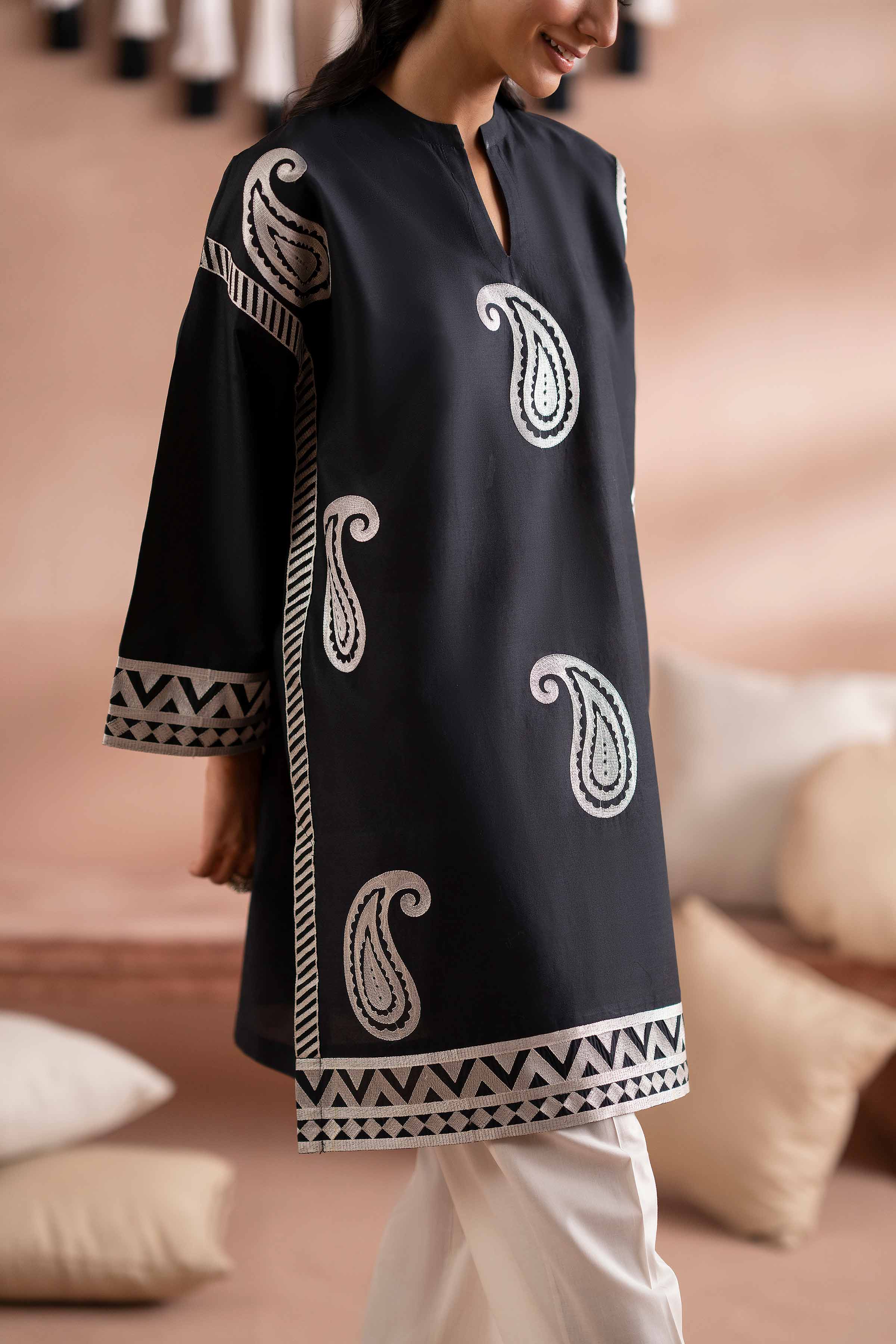 2 Piece - Embroidered Suit - PS25-102 - Image 11