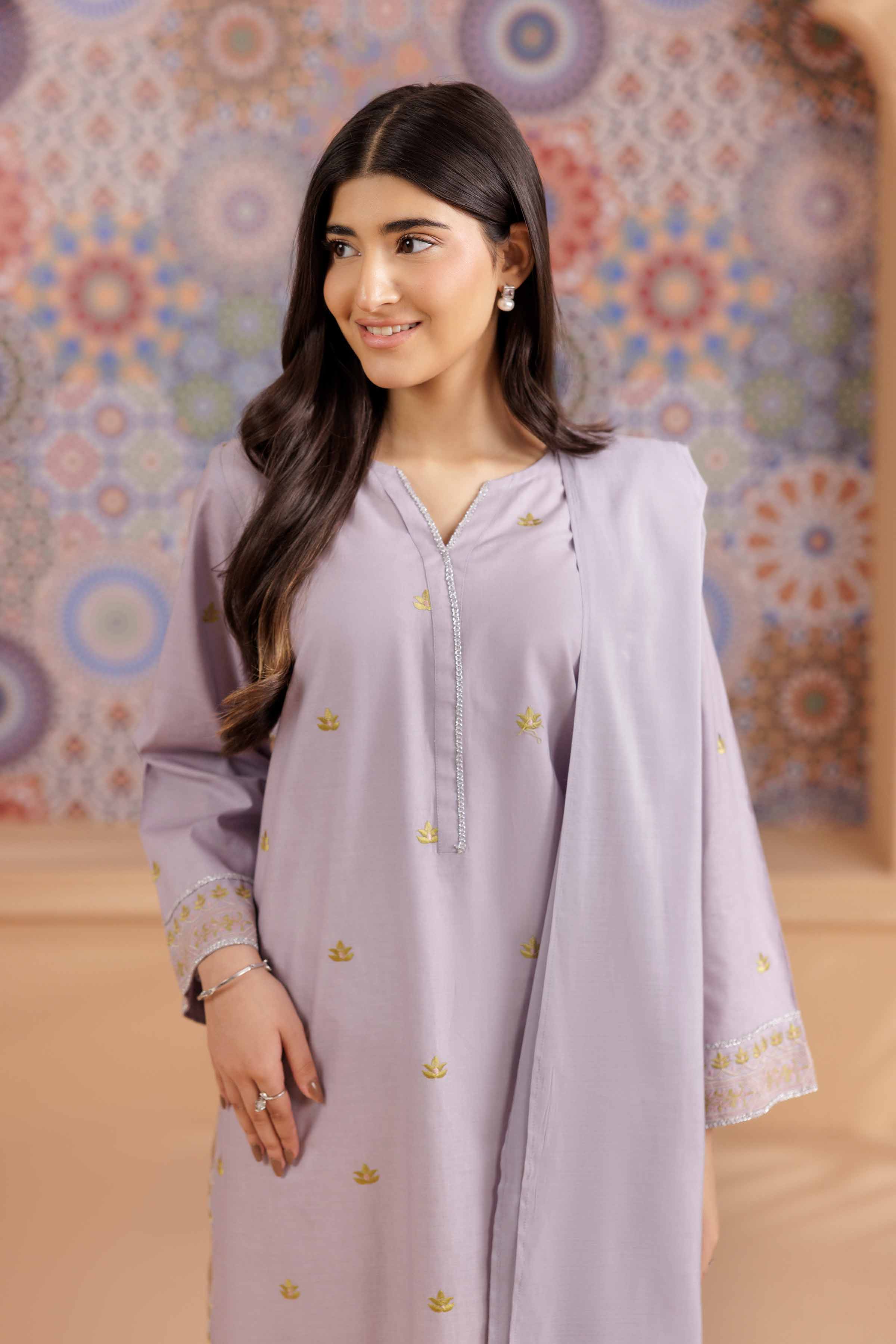 2 Piece - Embroidered Suit - PS25-190 - Image 5