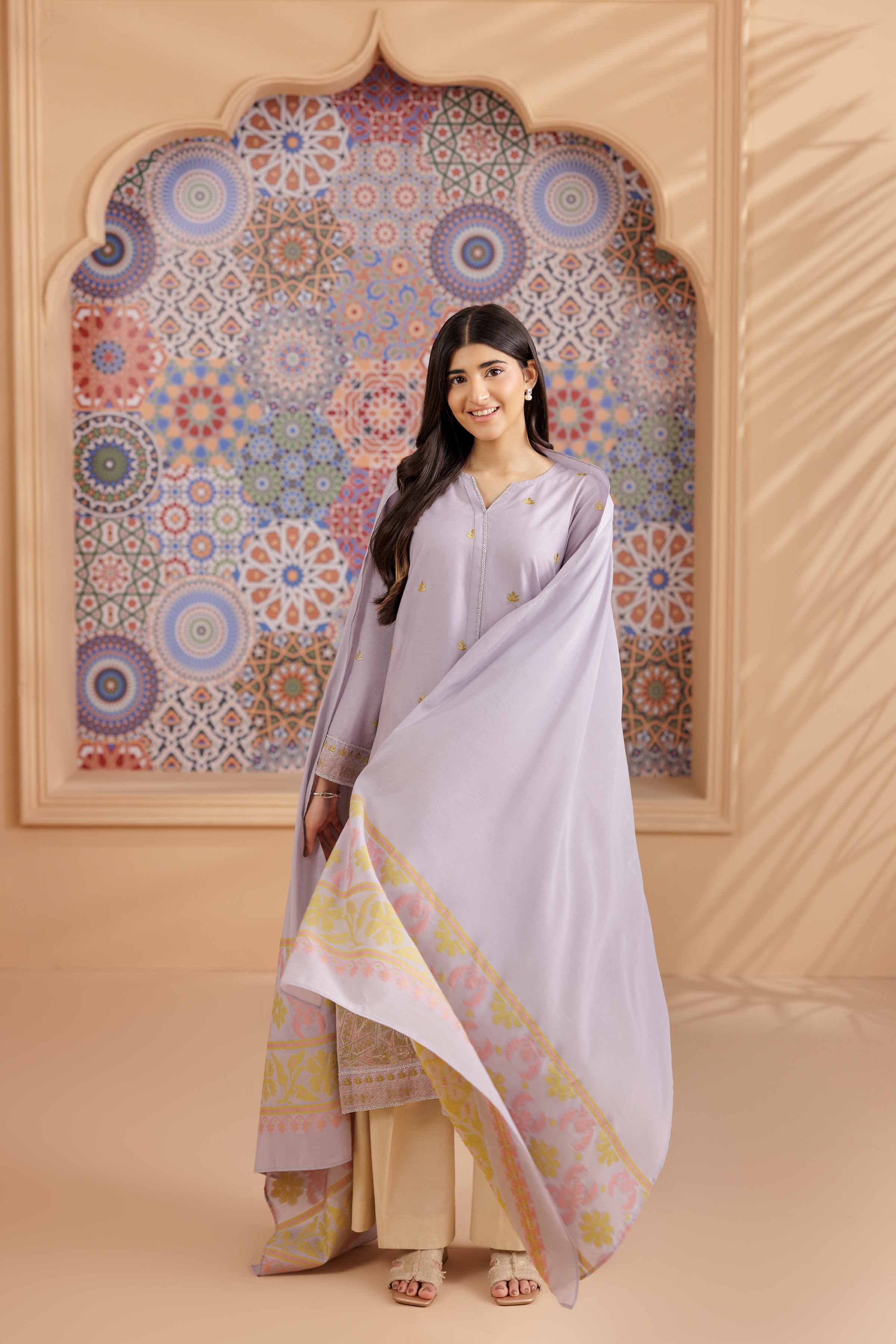 2 Piece - Embroidered Suit - PS25-190 - Image 6