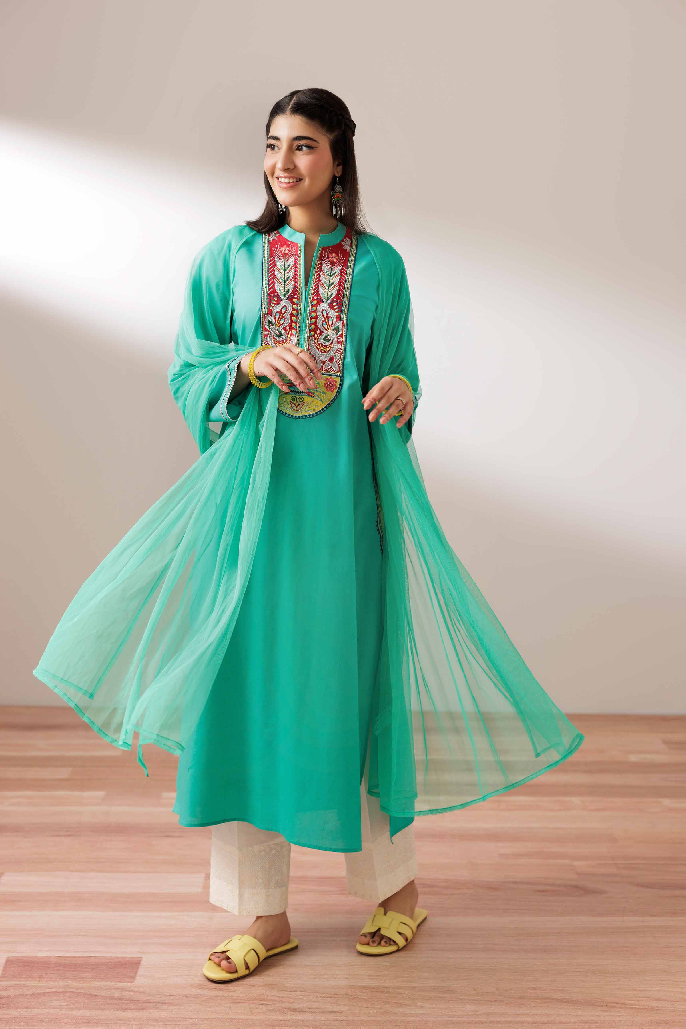 2 Piece - Embroidered Suit - PS25-203 - Image 10